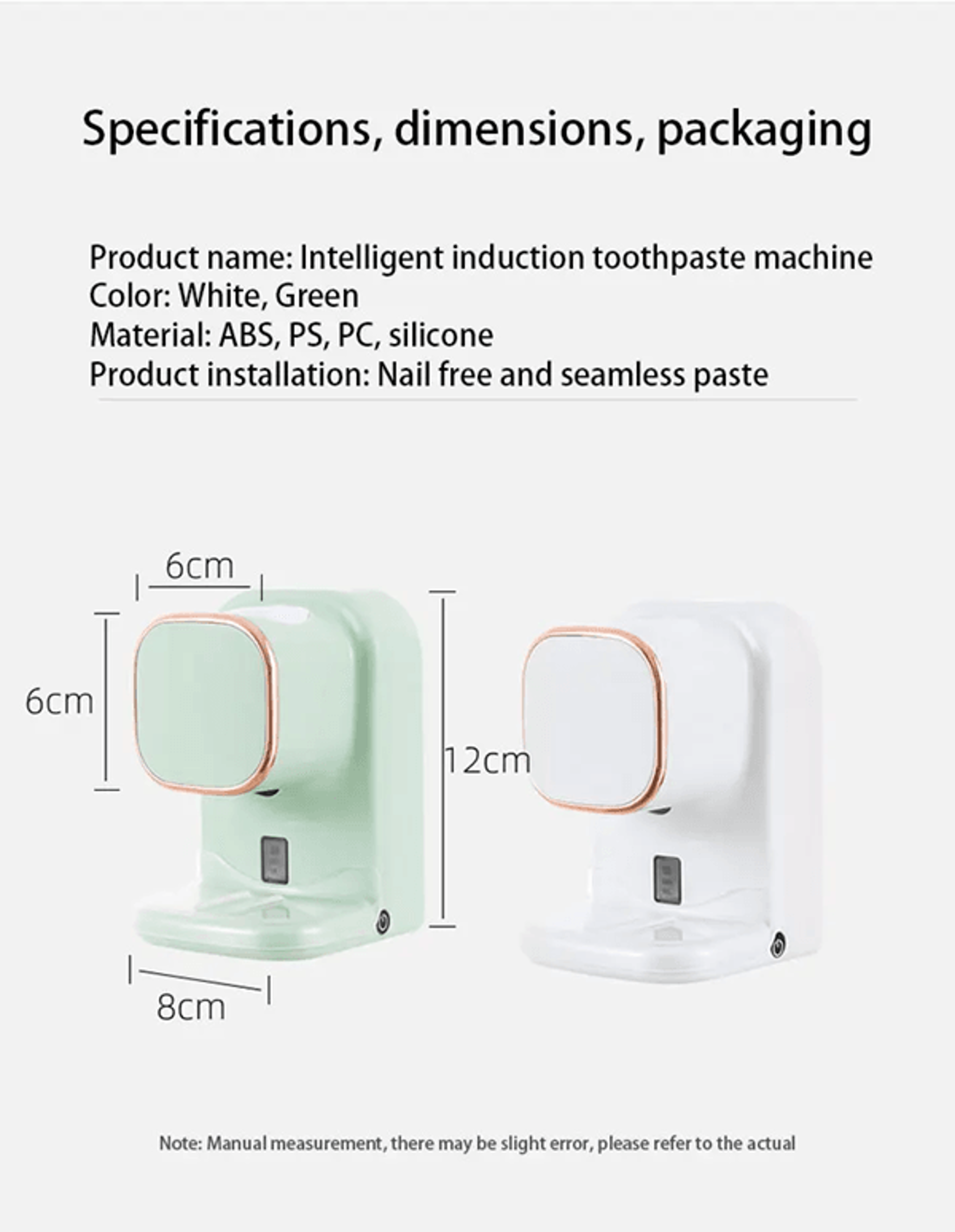 AutoPress Wall Mounted Automatic Toothpaste Dispenser Touch Free Bathroom Use 1