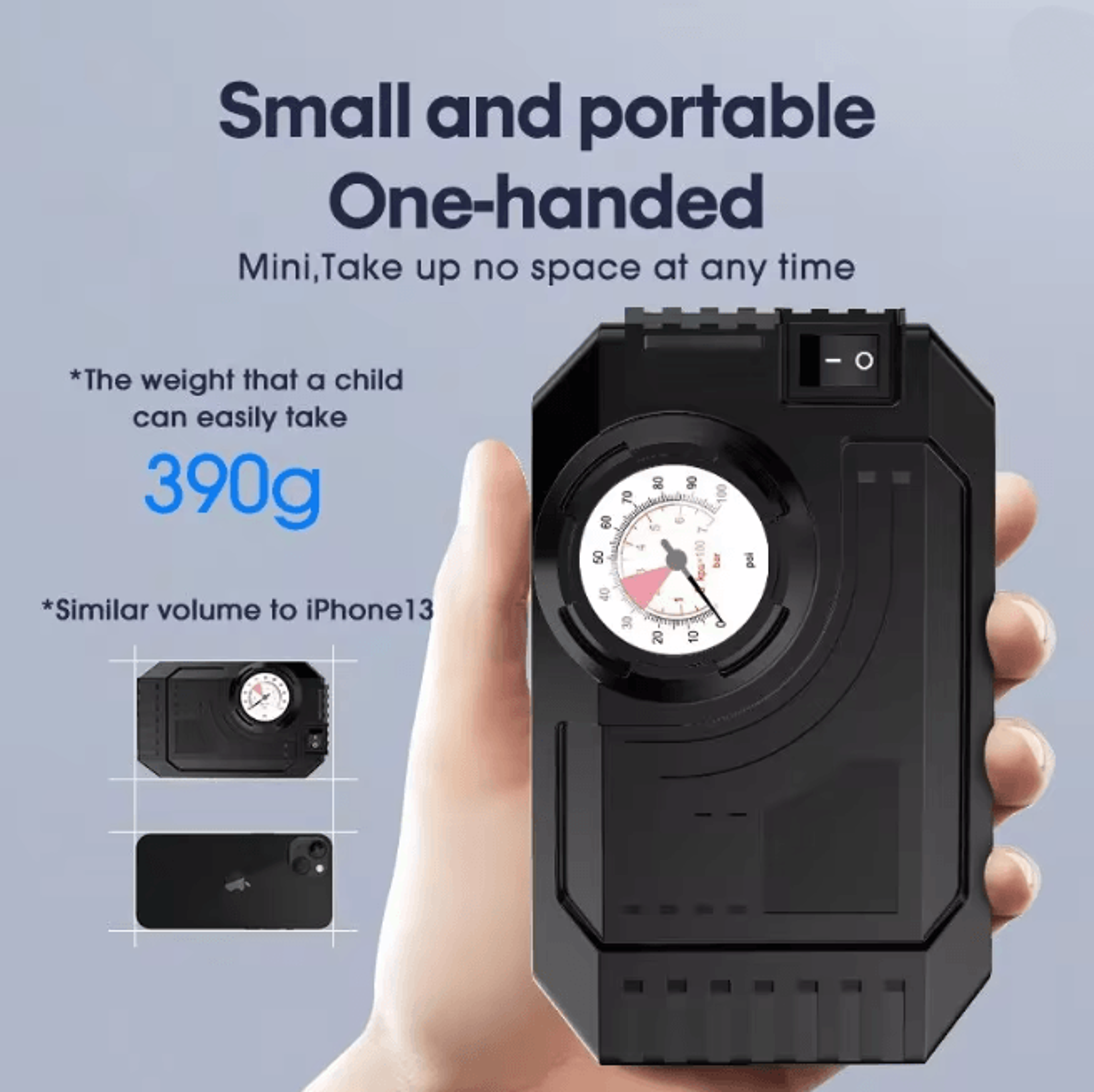 AirSwift Portable Mini Car Air Pump Electric Tire Inflator 0