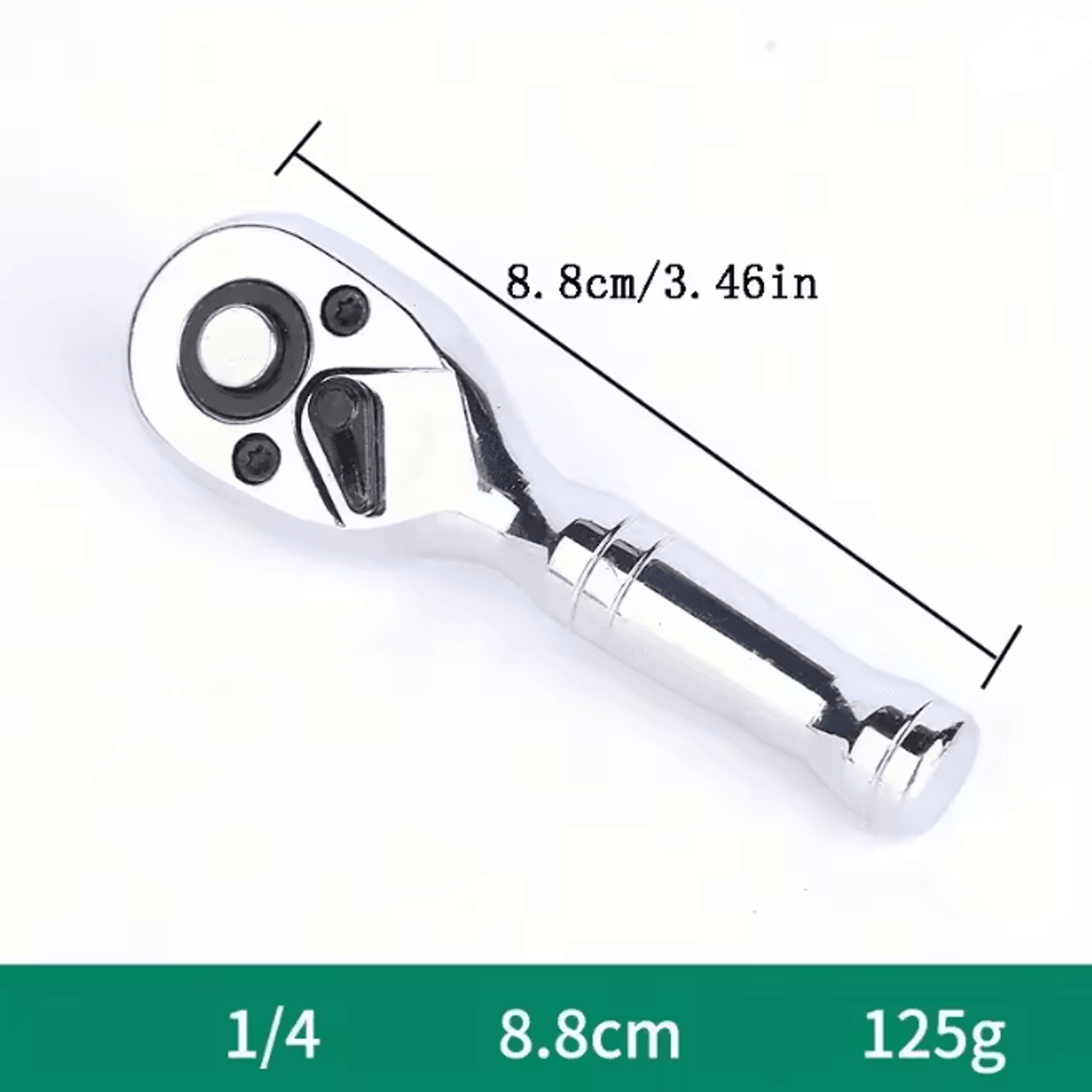 TorqueFlex Compact Dual Size Ratchet Wrench Short Handle Tool 5