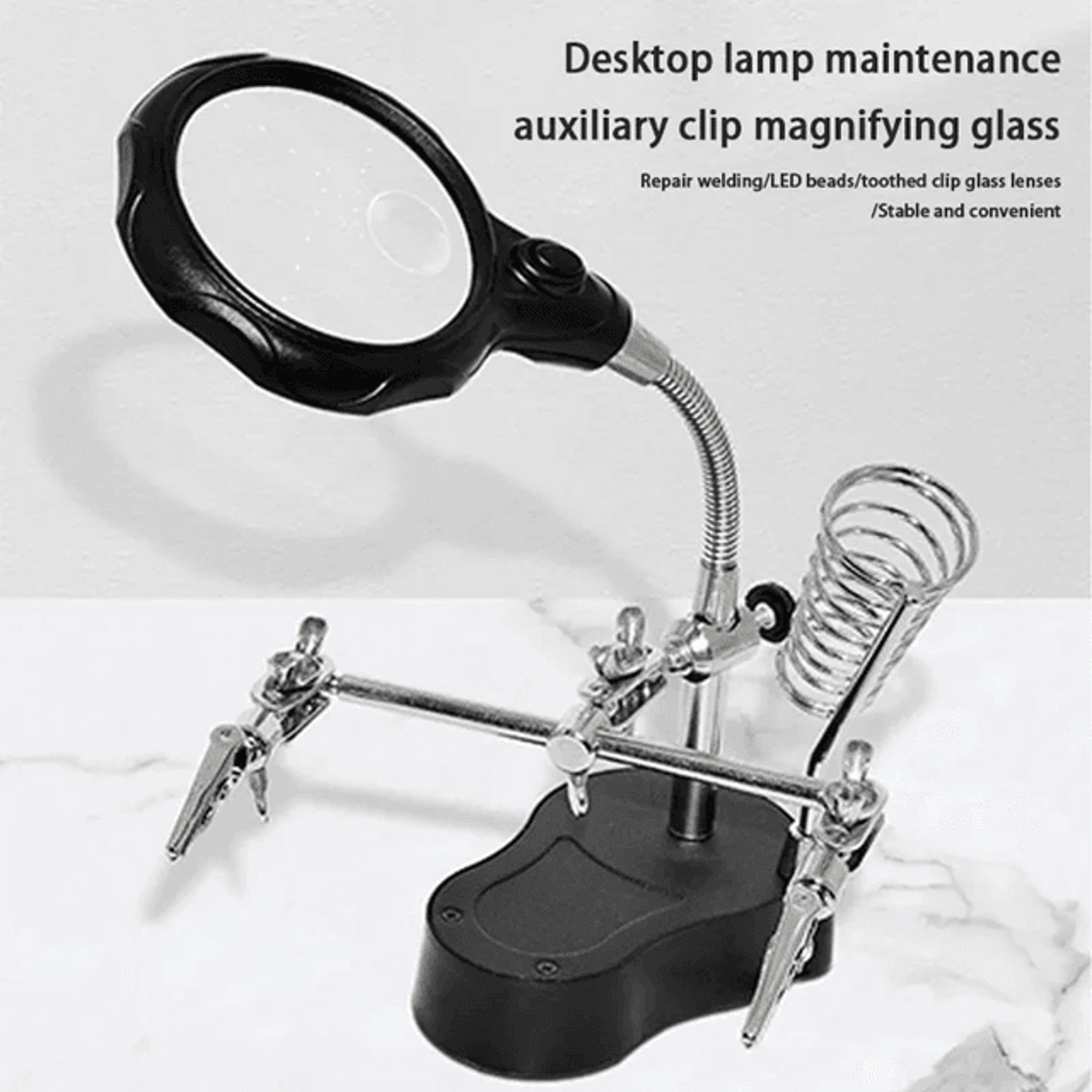 LED Magnifying Glass Repair Stand With Adjustable Strap 1
