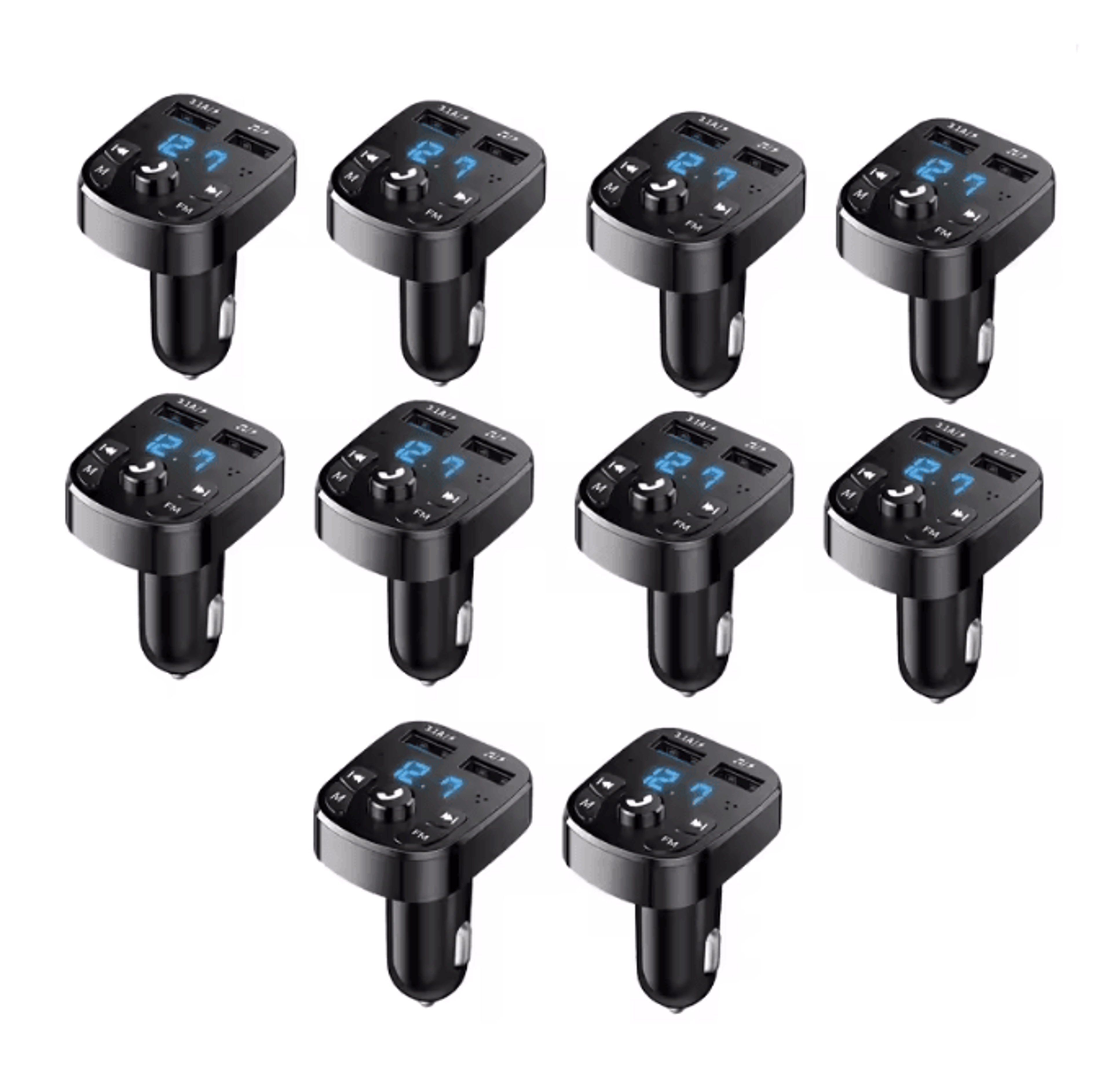 DriveTune Bluetooth Car MP3 Player With Dual USB Fast Charger 8
