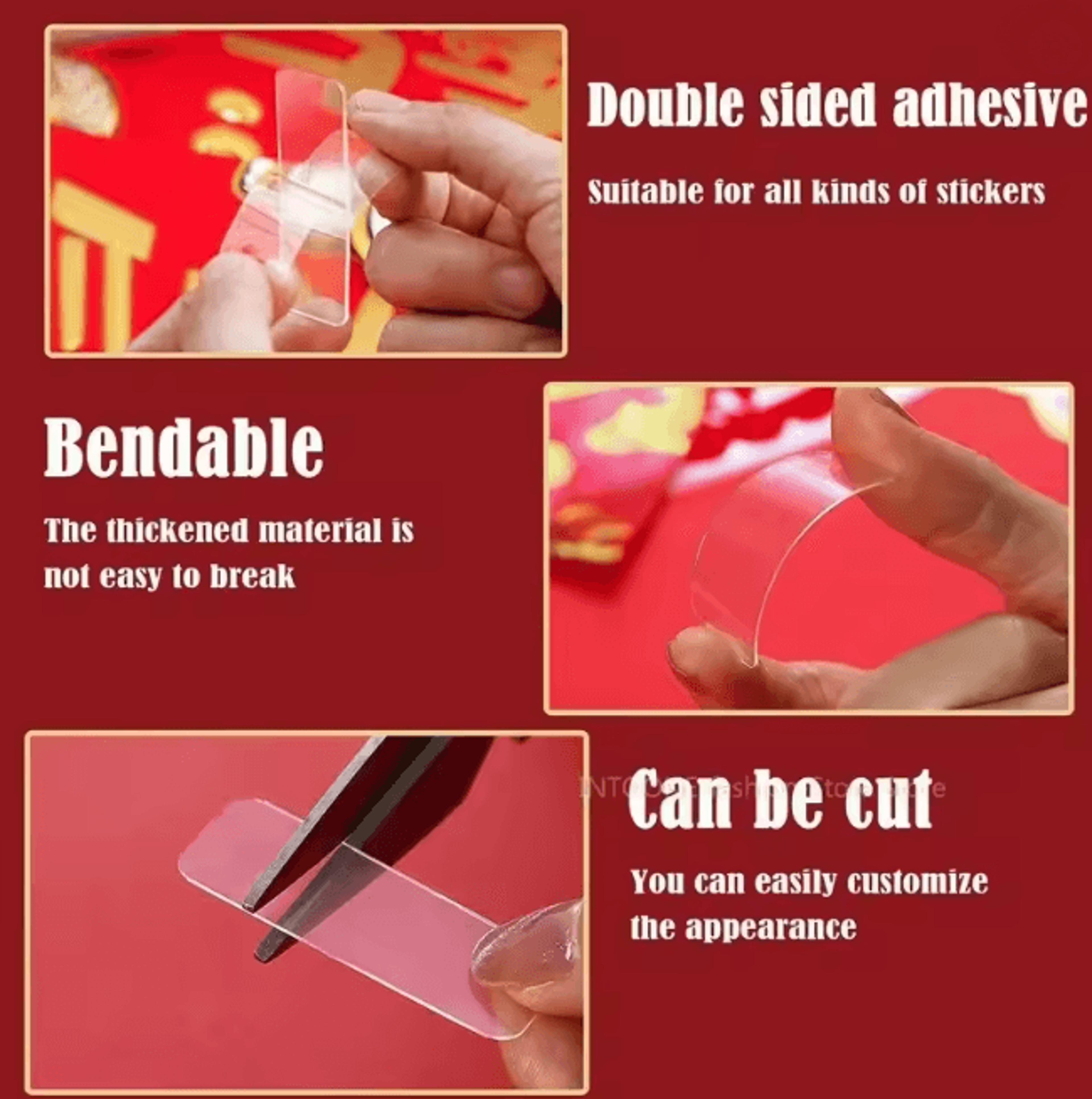 ClearHold Nano Double Sided Adhesive Tape Reusable Wall Stickers 3