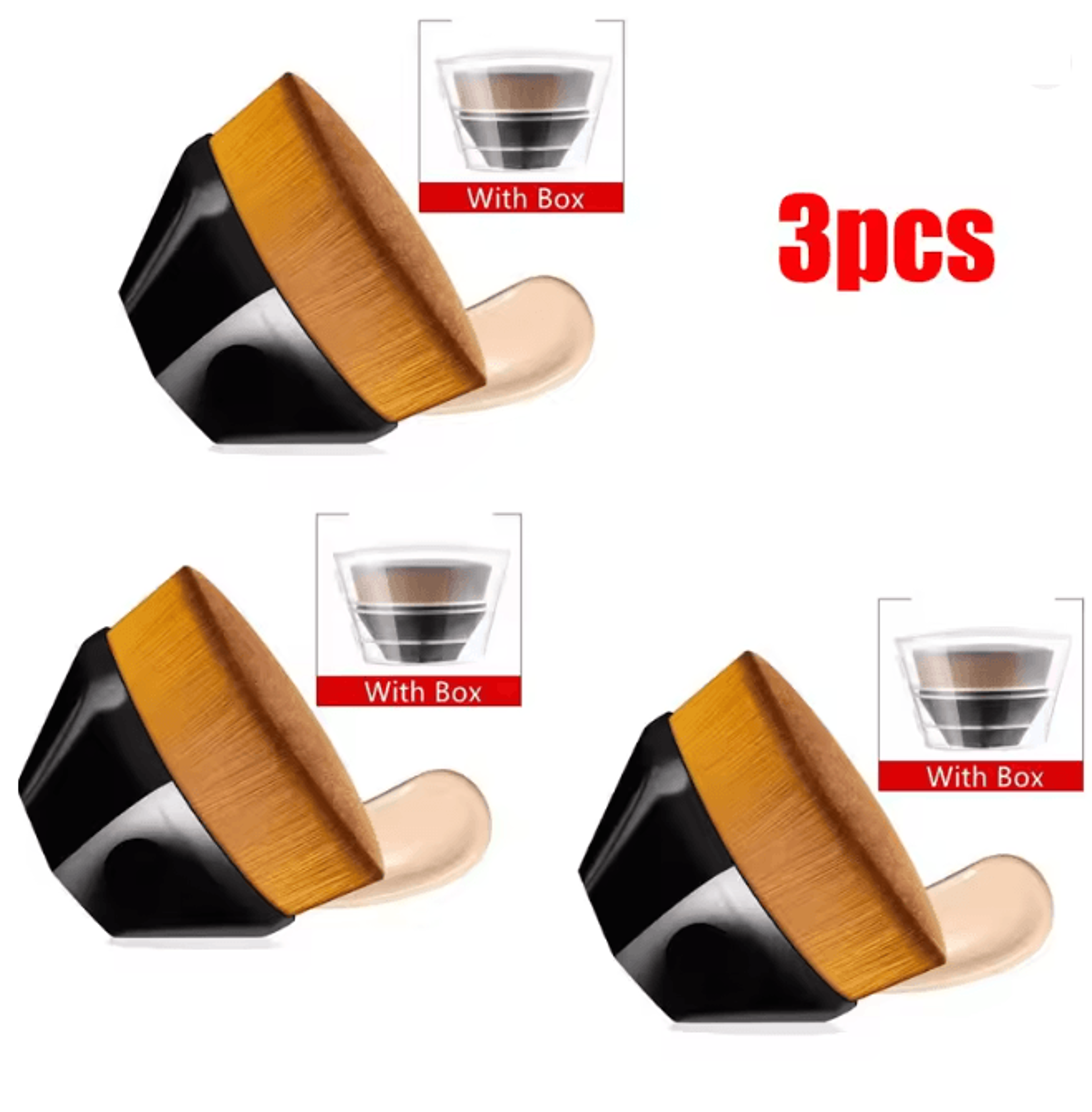 Hexagonal Kabuki Foundation Makeup Brush Set Flawless Coverage 16