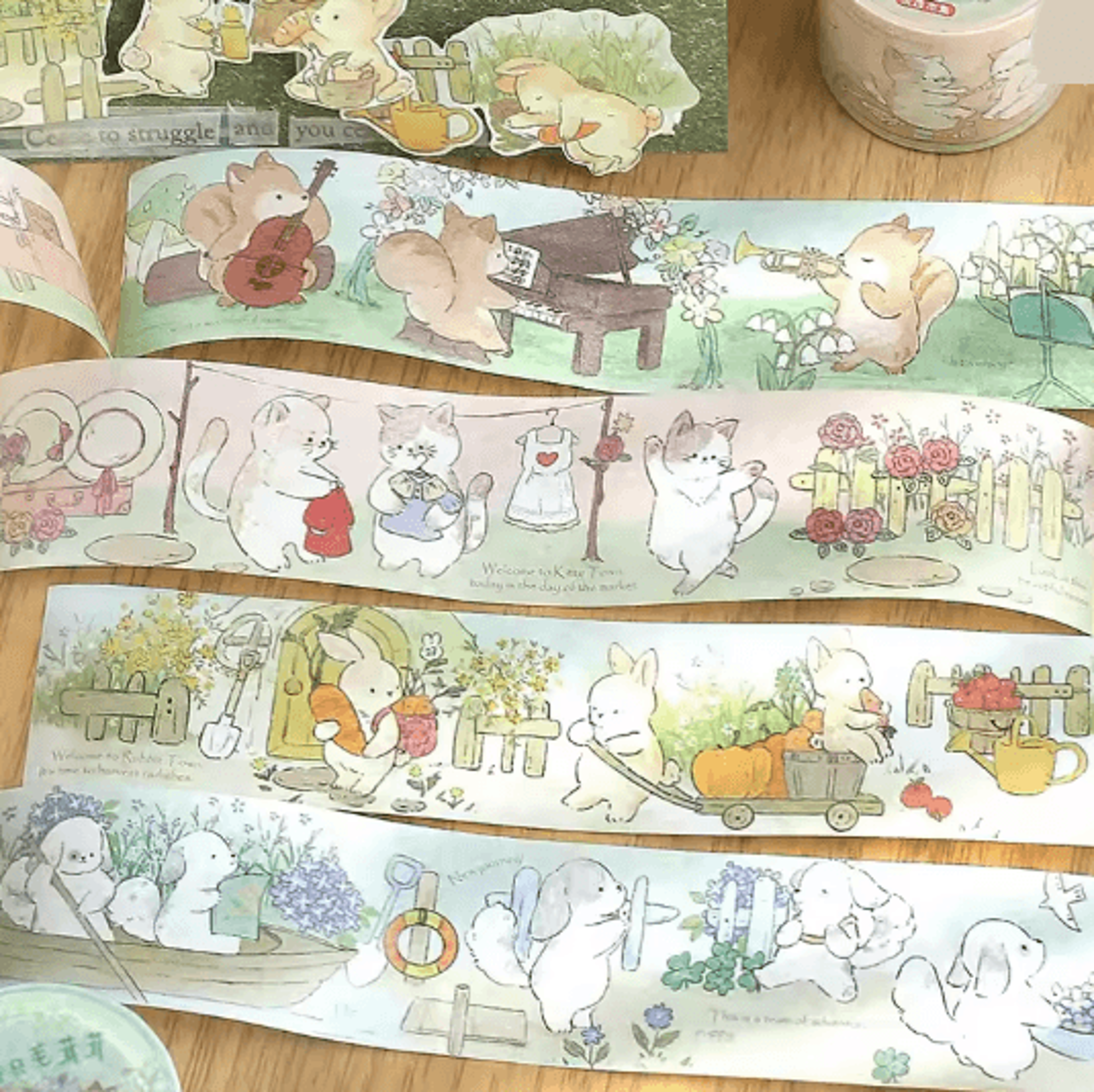 Kawaii Cartoon Animal Masking Tape For Scrapbooking Journals And Crafts 7