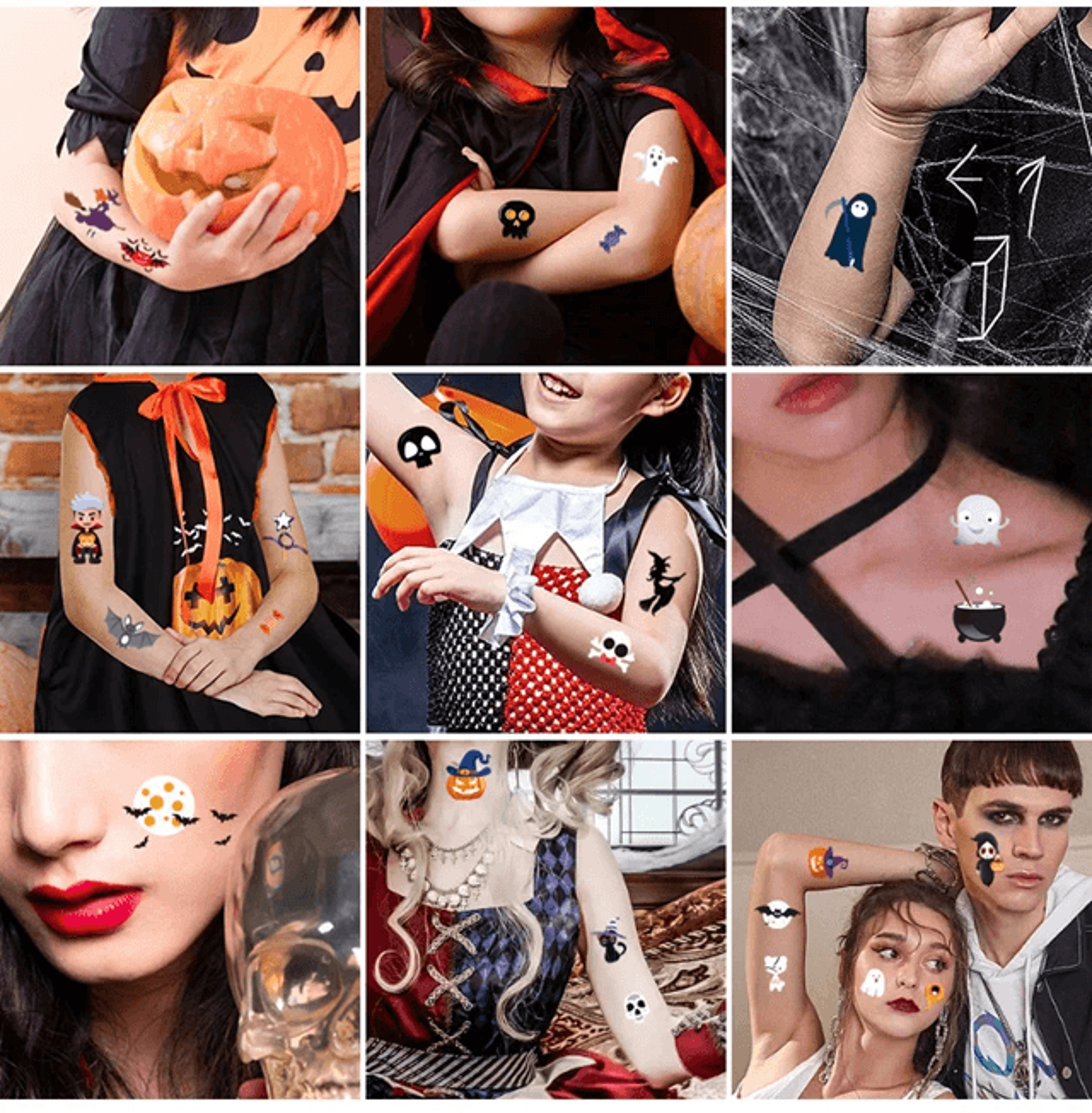 Glow Pumpkin Halloween Temporary Tattoo Stickers For Kids And Parties 1