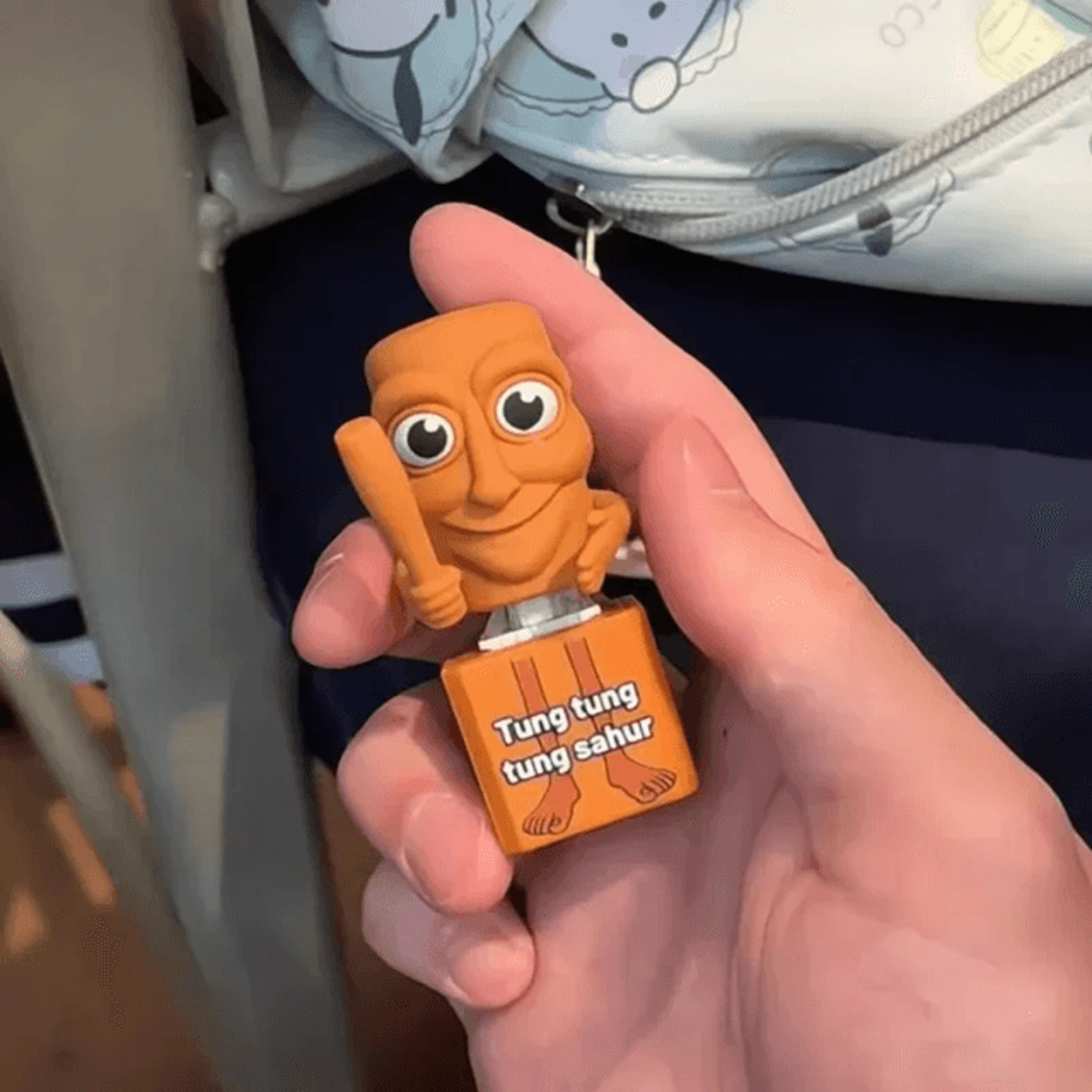 luminous wooden stick man keychain anime collectible pendant