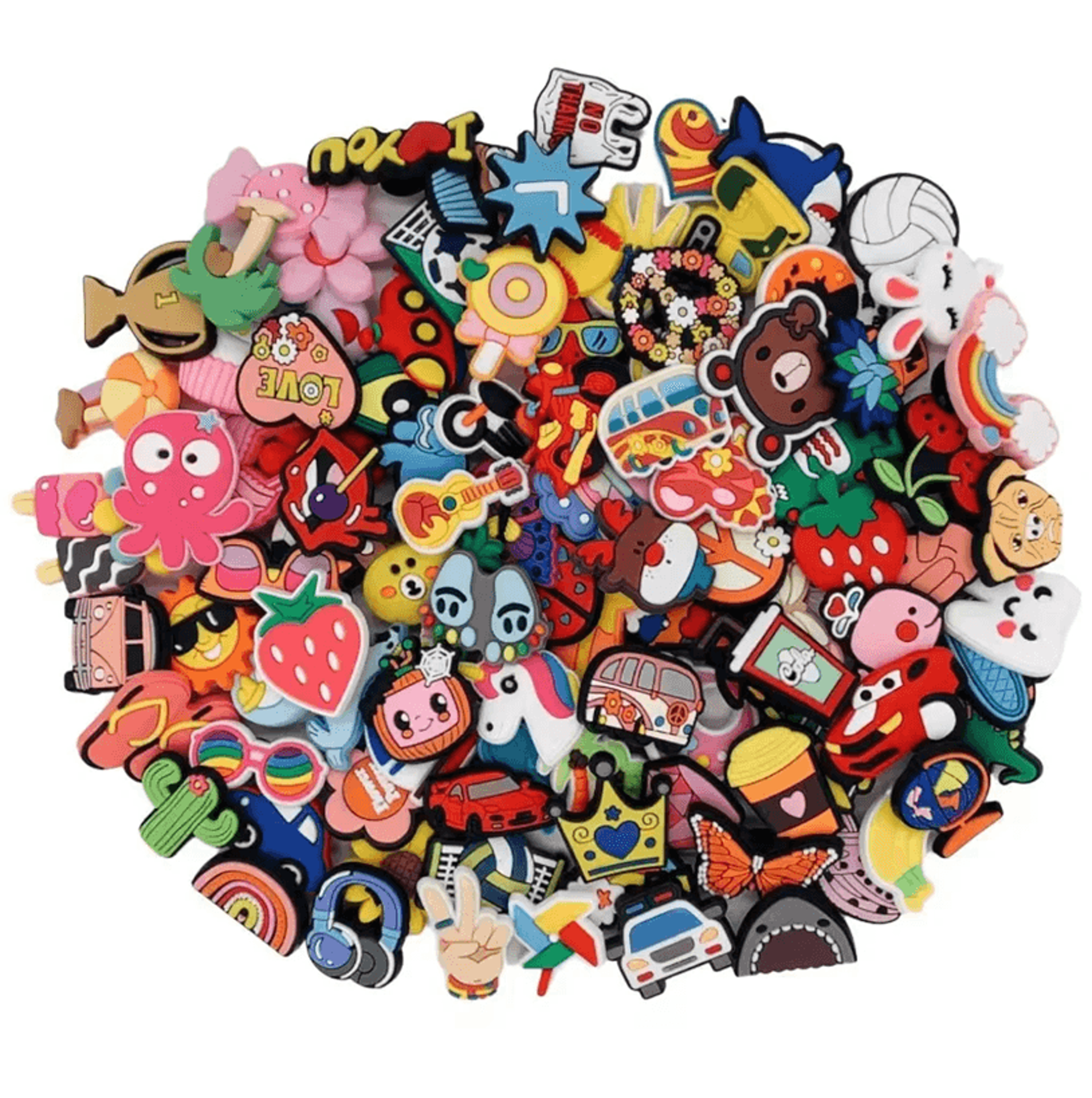 Random Mixed Shoe Charms Set PVC DIY Decorations For Sandals 3