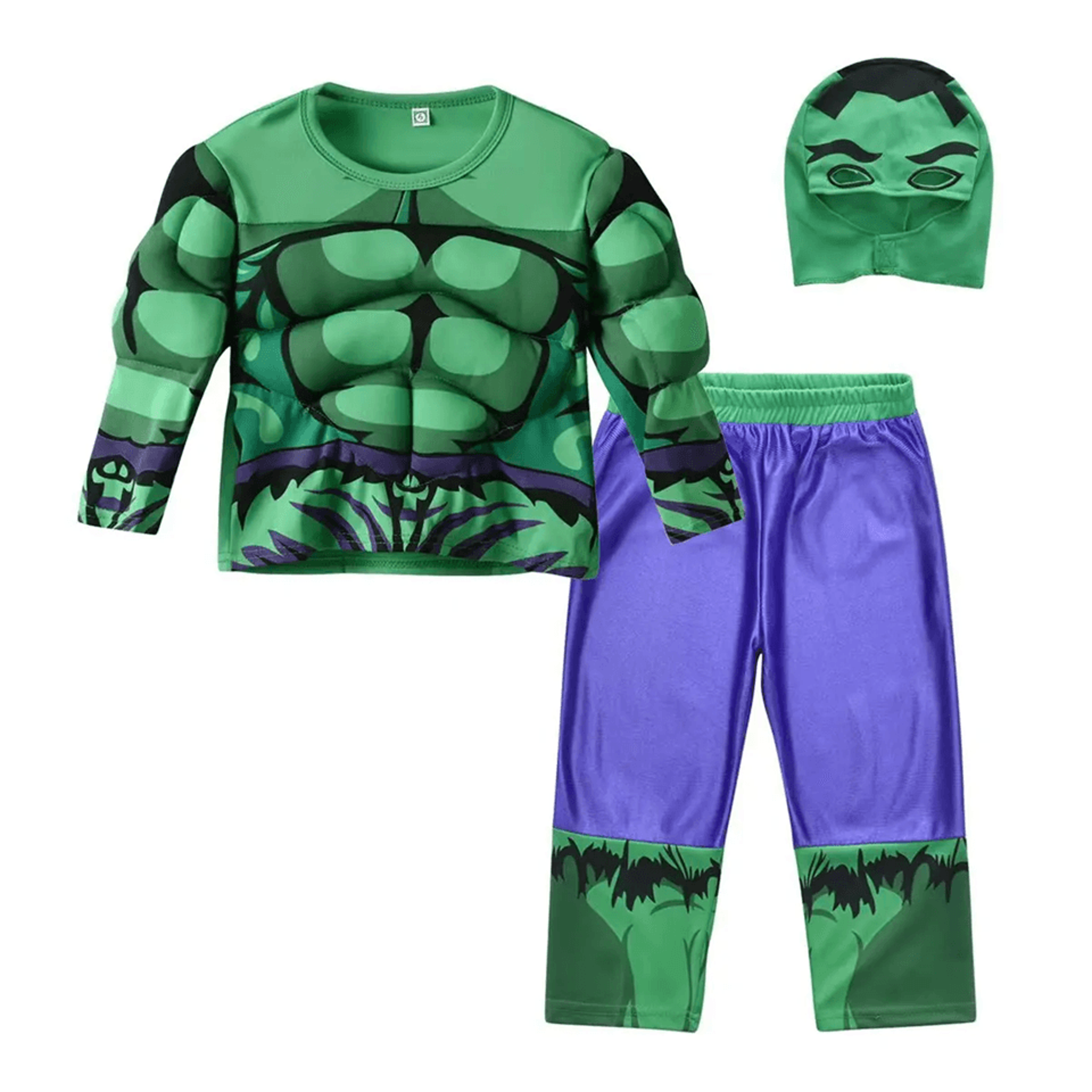 Kids Superhero Muscle Costume With Mask And Cloak 7