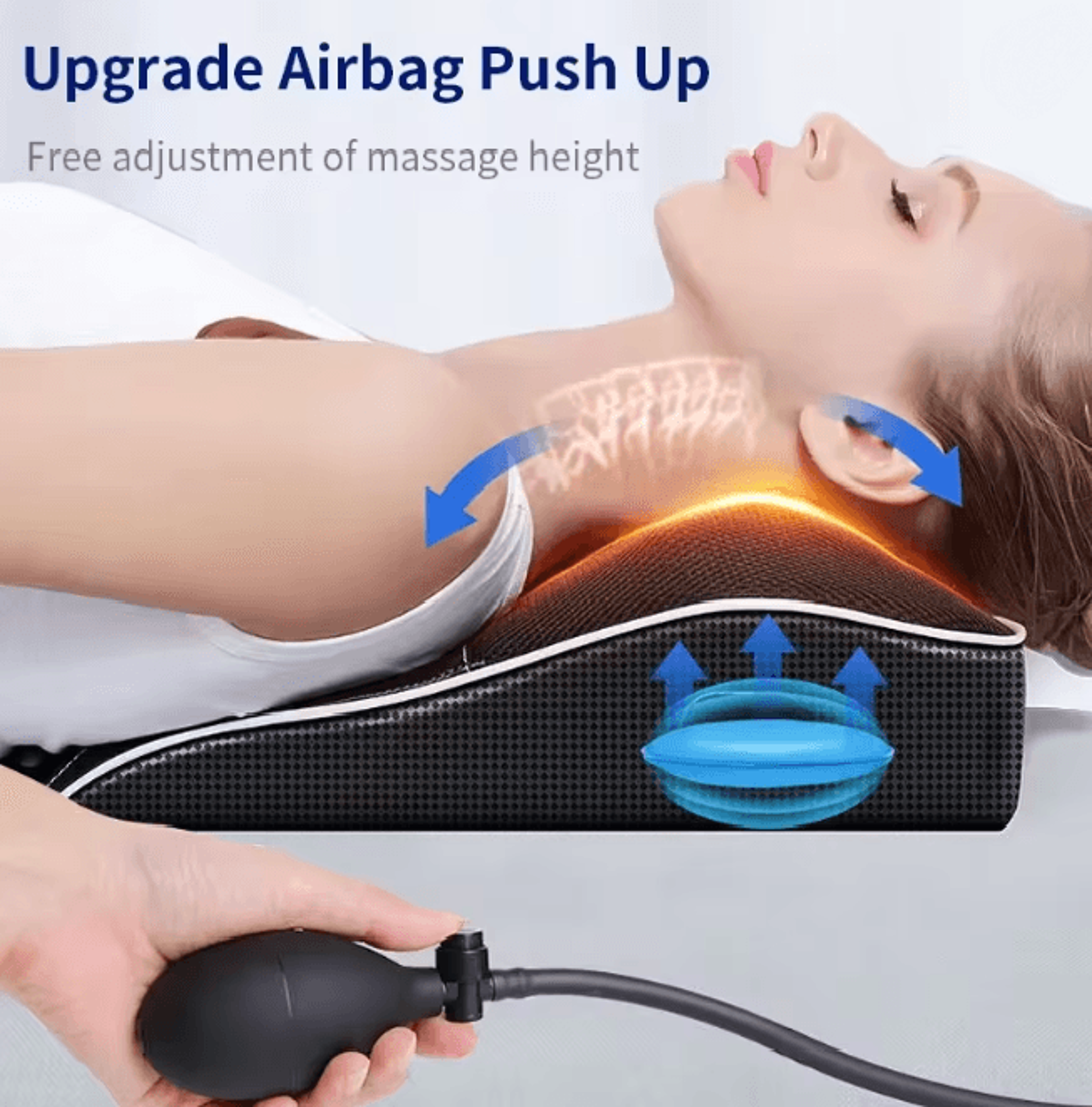 Electric Shiatsu Neck Massage Pillow With Airbag Traction Heat And Vibration 1