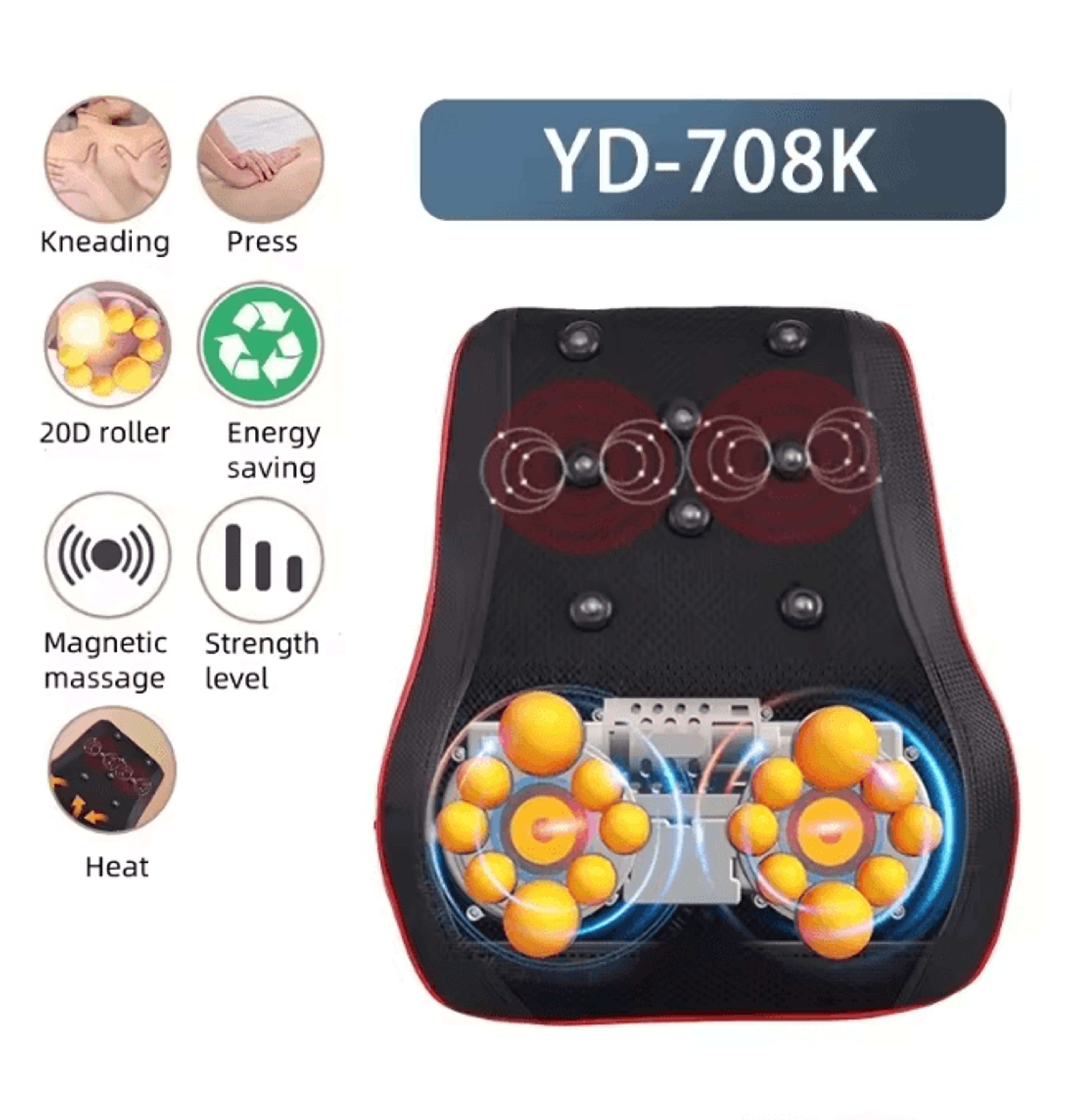 Electric Shiatsu Neck Massage Pillow With Airbag Traction Heat And Vibration 4