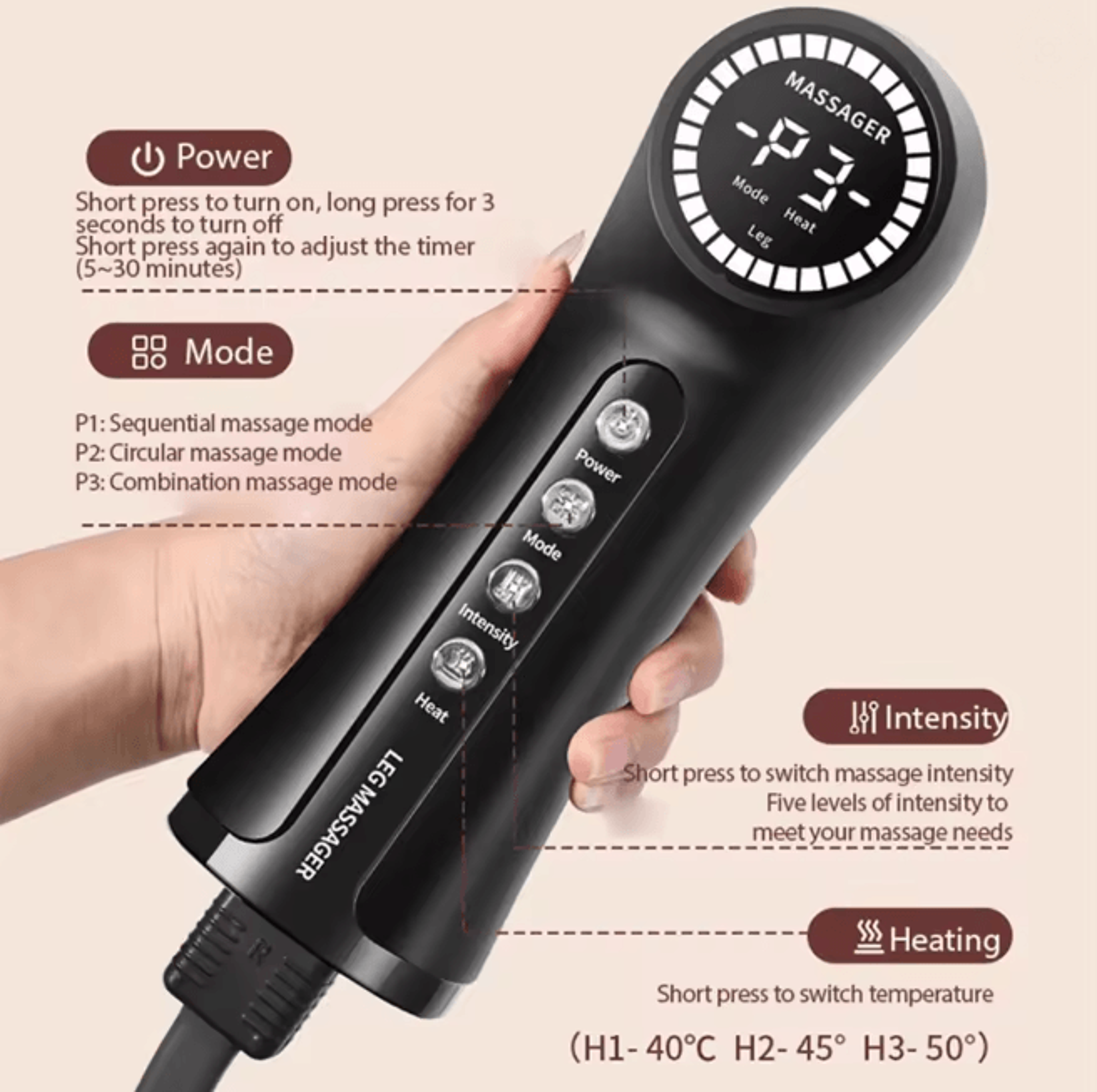 Home Air Wave Leg Massager With Air Compression Circulation Support 4