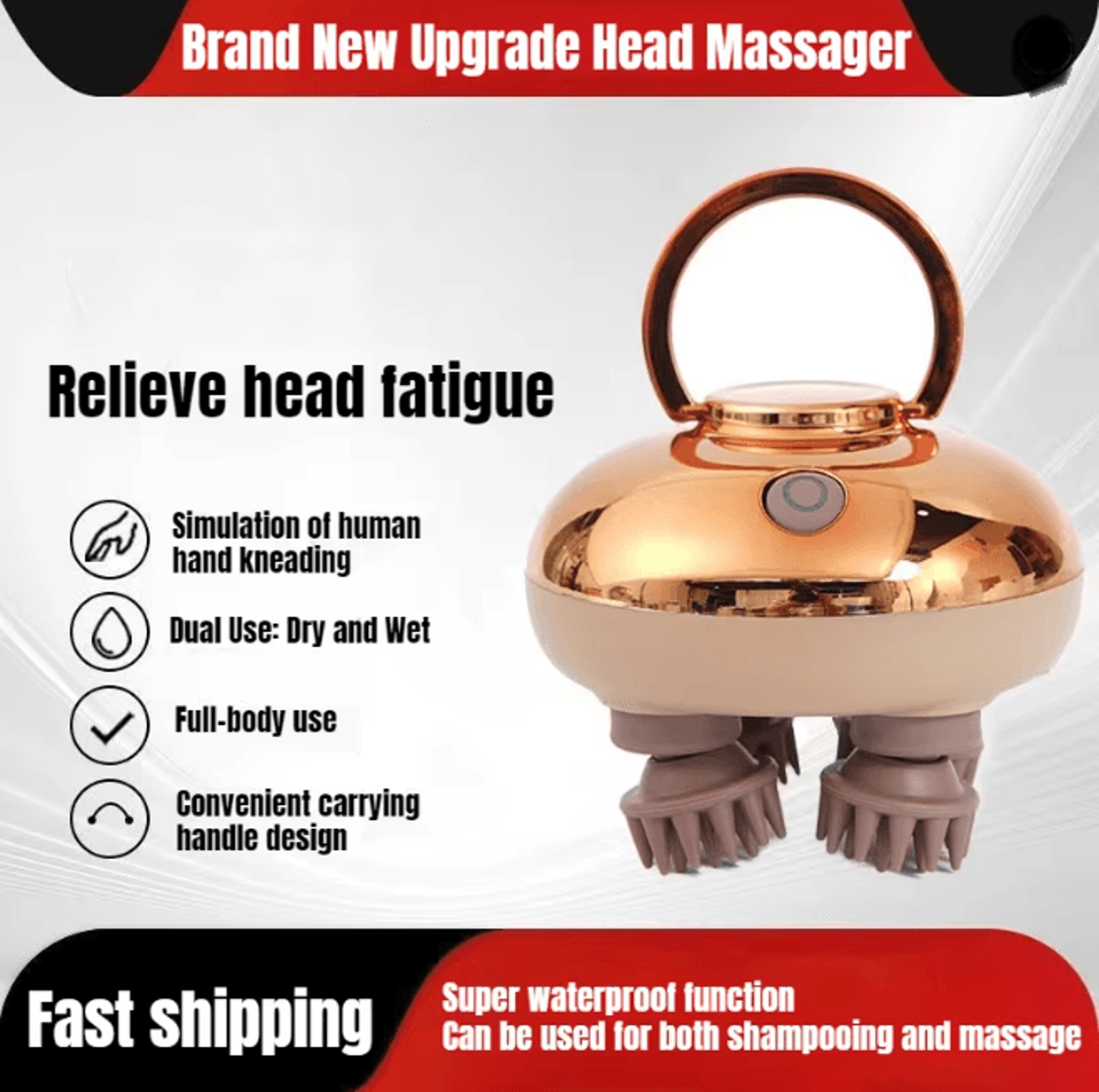 Electric Scalp Head Massager With Red Light Waterproof Detachable Design 5