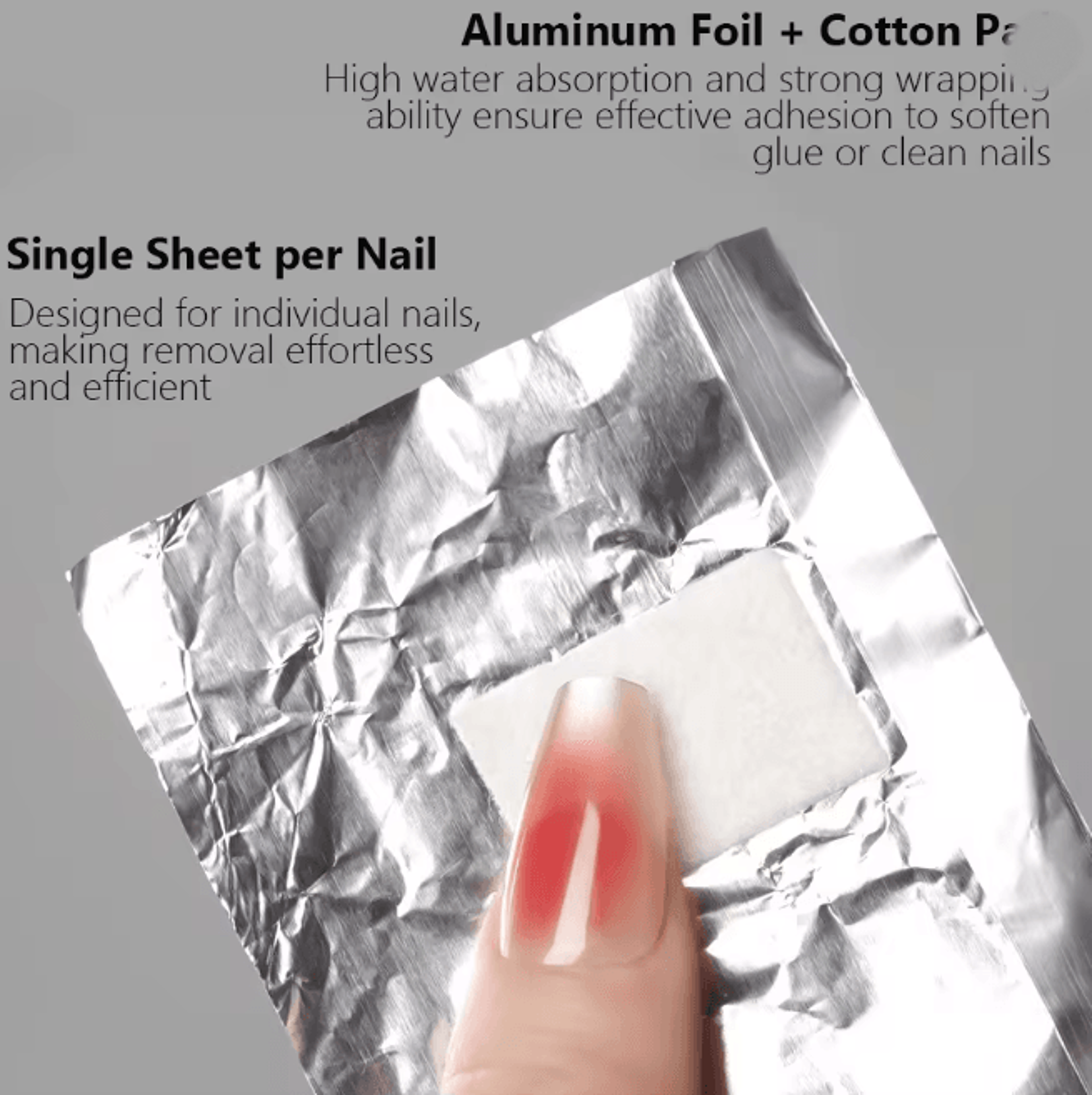 Aluminum Foil Nail Removal Wraps 100 Pack Soak Off Gel Polish Remover 1