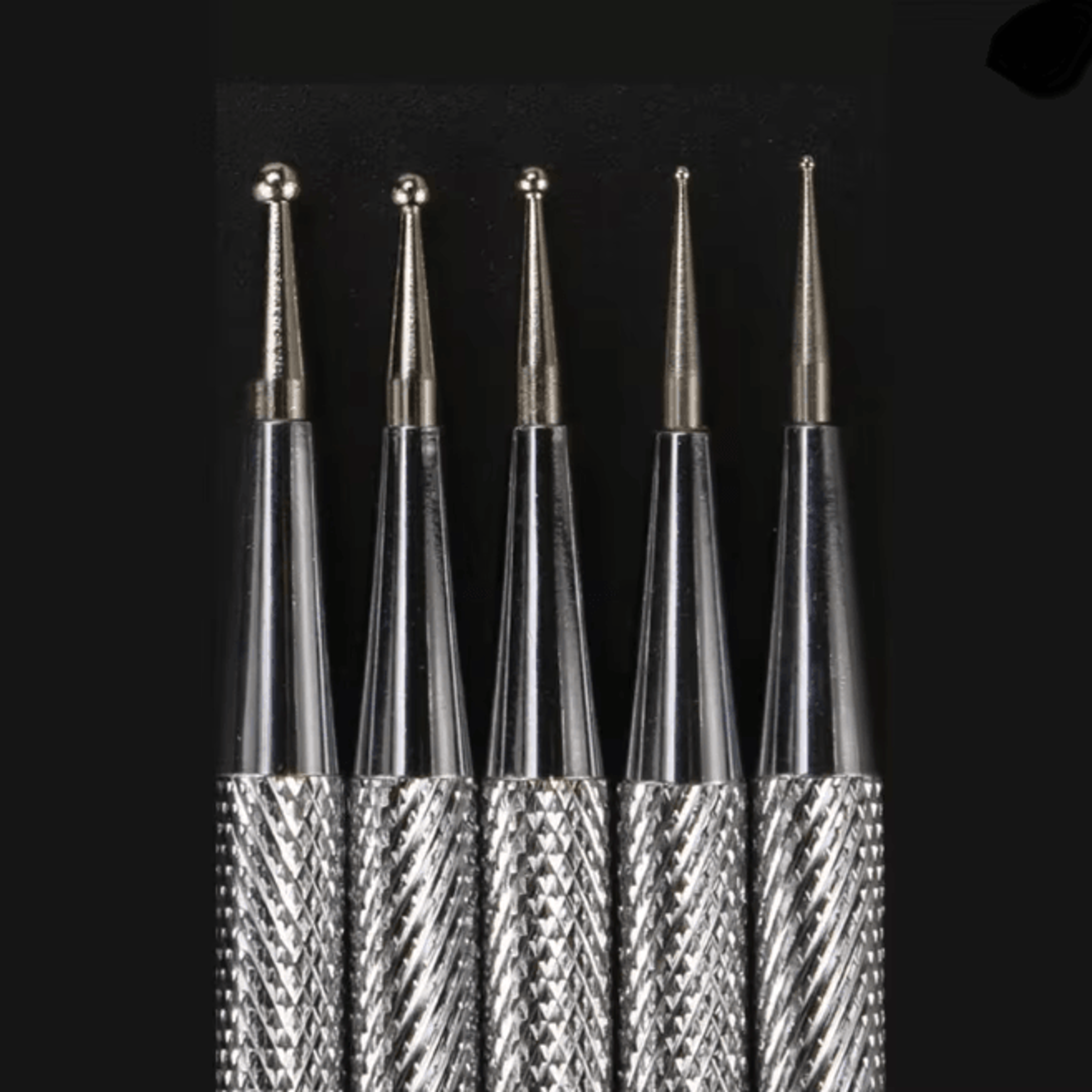 Dual End Nail Art Dotting Pen Set Stainless Steel 5 Piece Manicure Tools 3