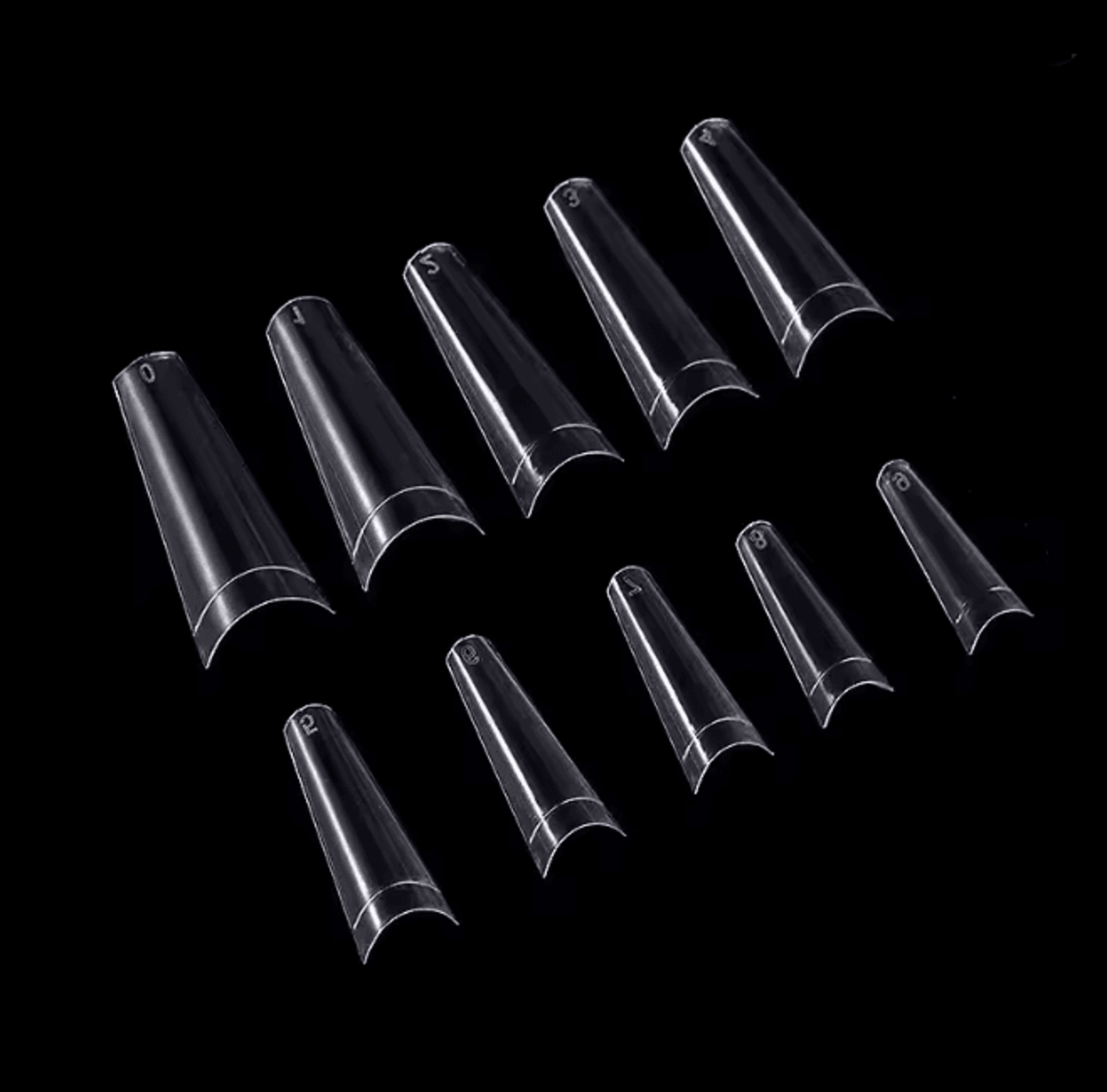 French Coffin False Nail Tips Set 500 Piece Natural Transparent Acrylic Tips 2