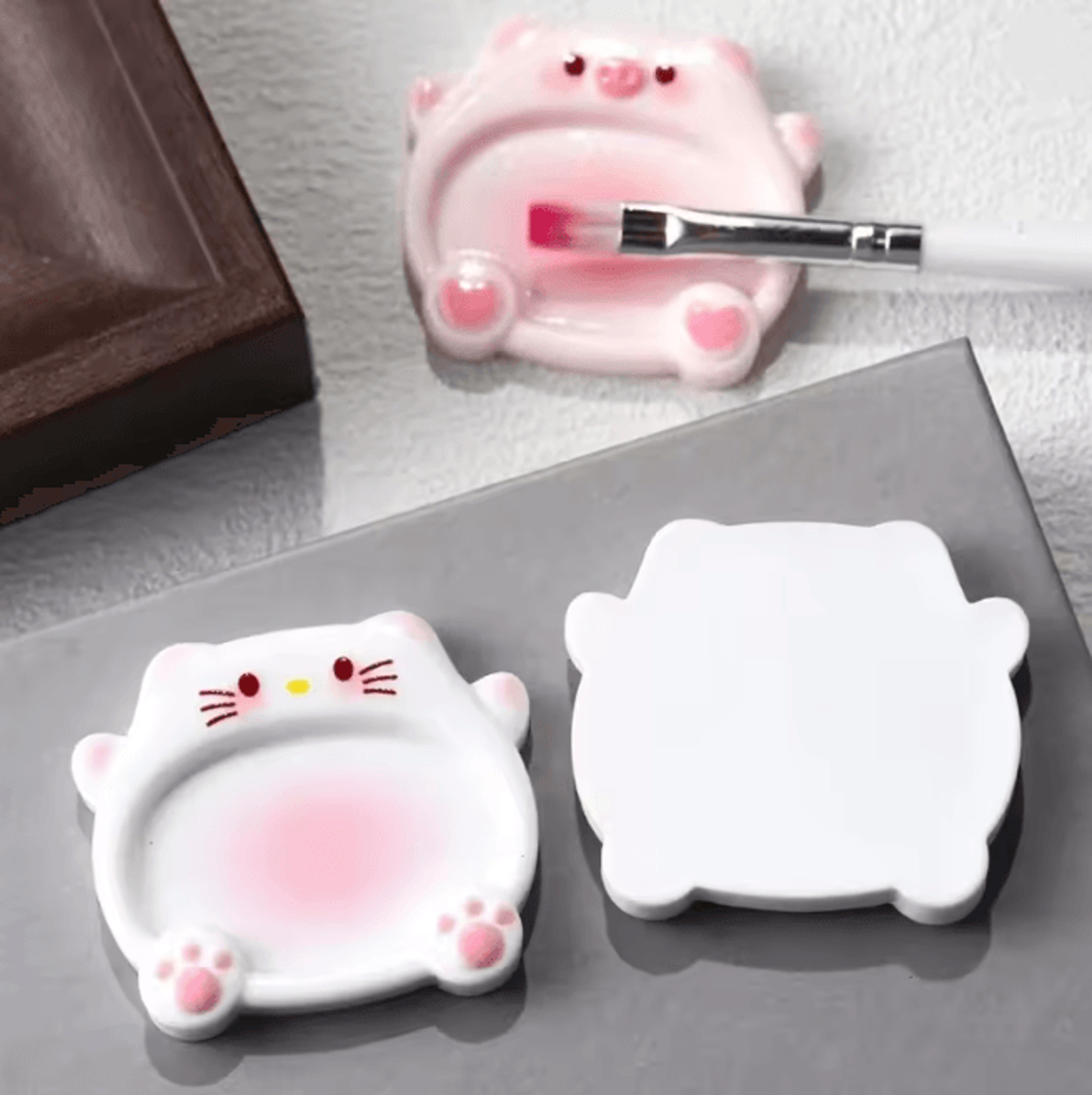 Cartoon Pig Nail Art Mixing Palette Set Gel Polish Color Boards 2 Piece 2