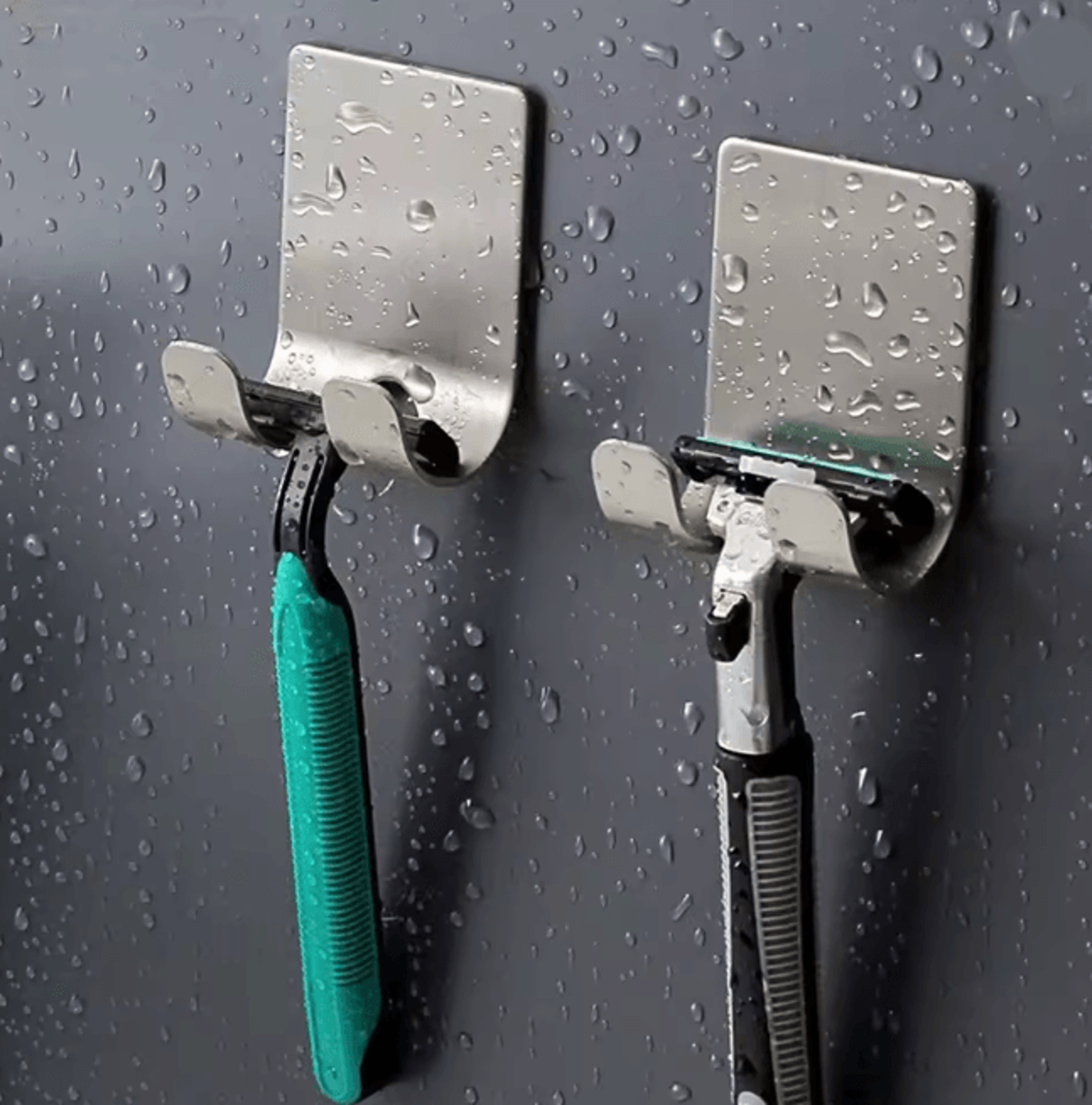 Punch Free Aluminum Razor Holder Wall Mounted Bathroom Storage Hook 0