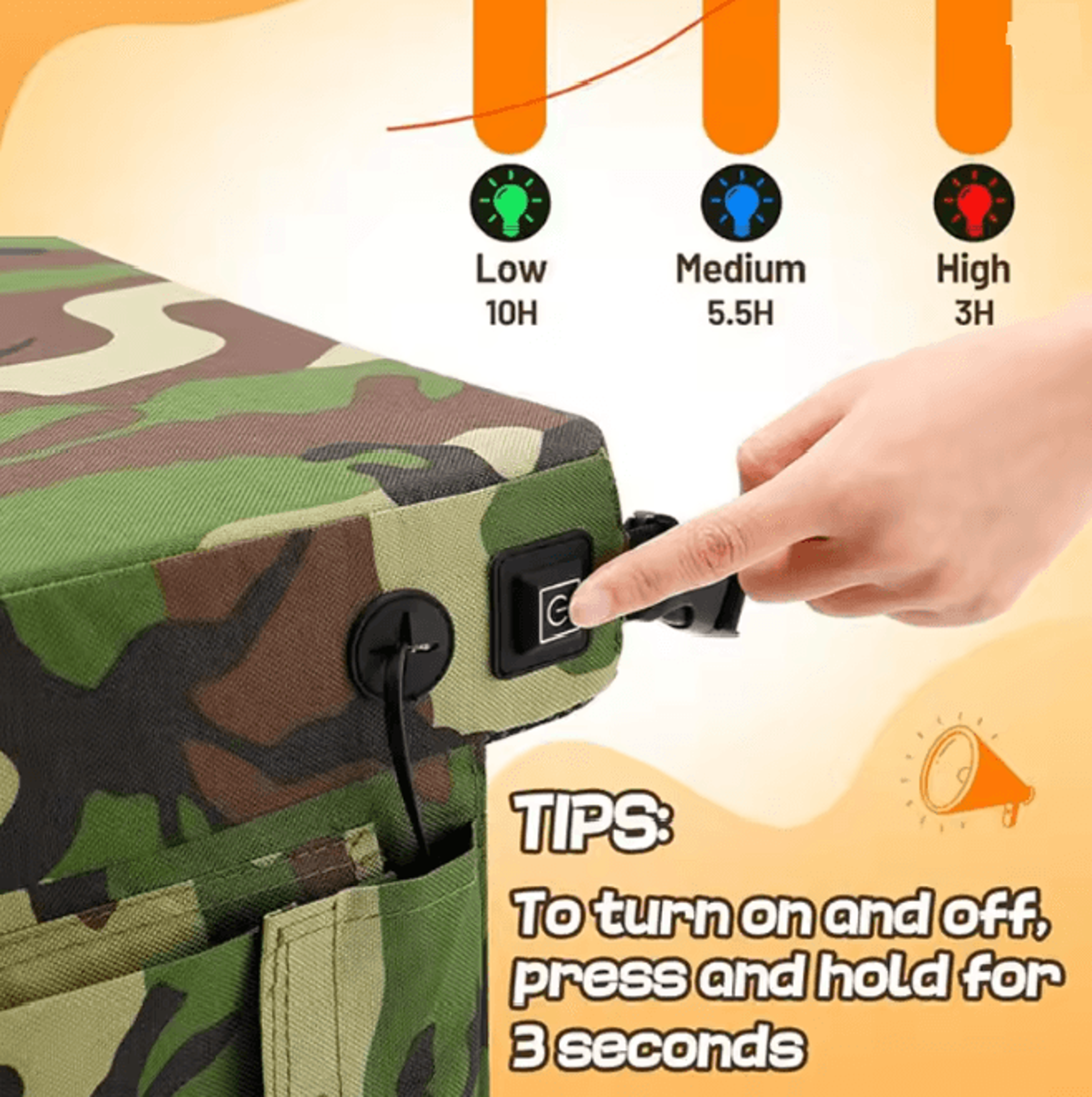 Camouflage Heated Seat Cushion Outdoor Portable Warming Pad 0