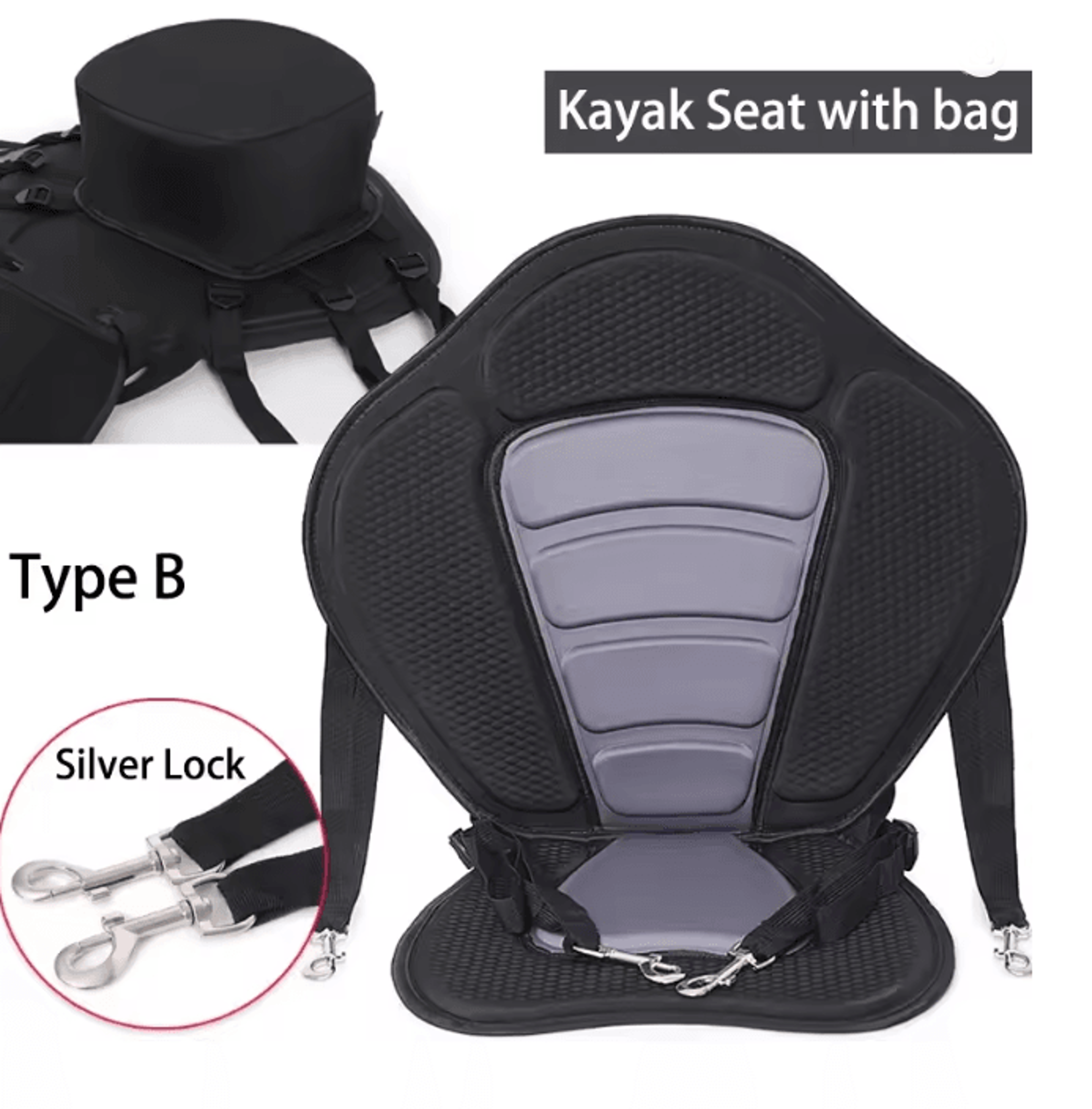 Adjustable Padded Kayak Seat With Backrest And Detachable Storage Bag 8