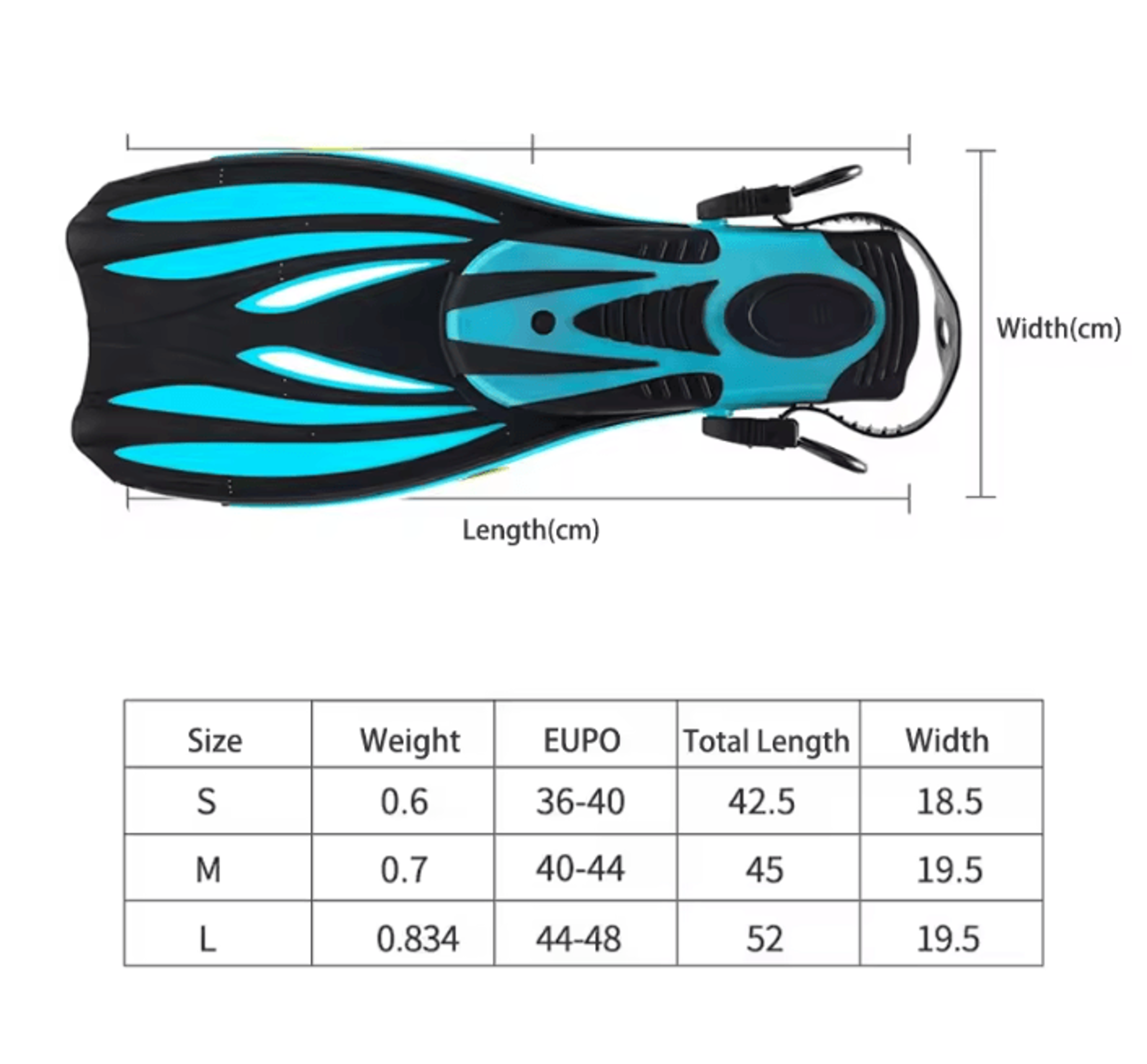 Adjustable Short Swimming Fins Open Heel Snorkeling And Dive Training Flippers 3