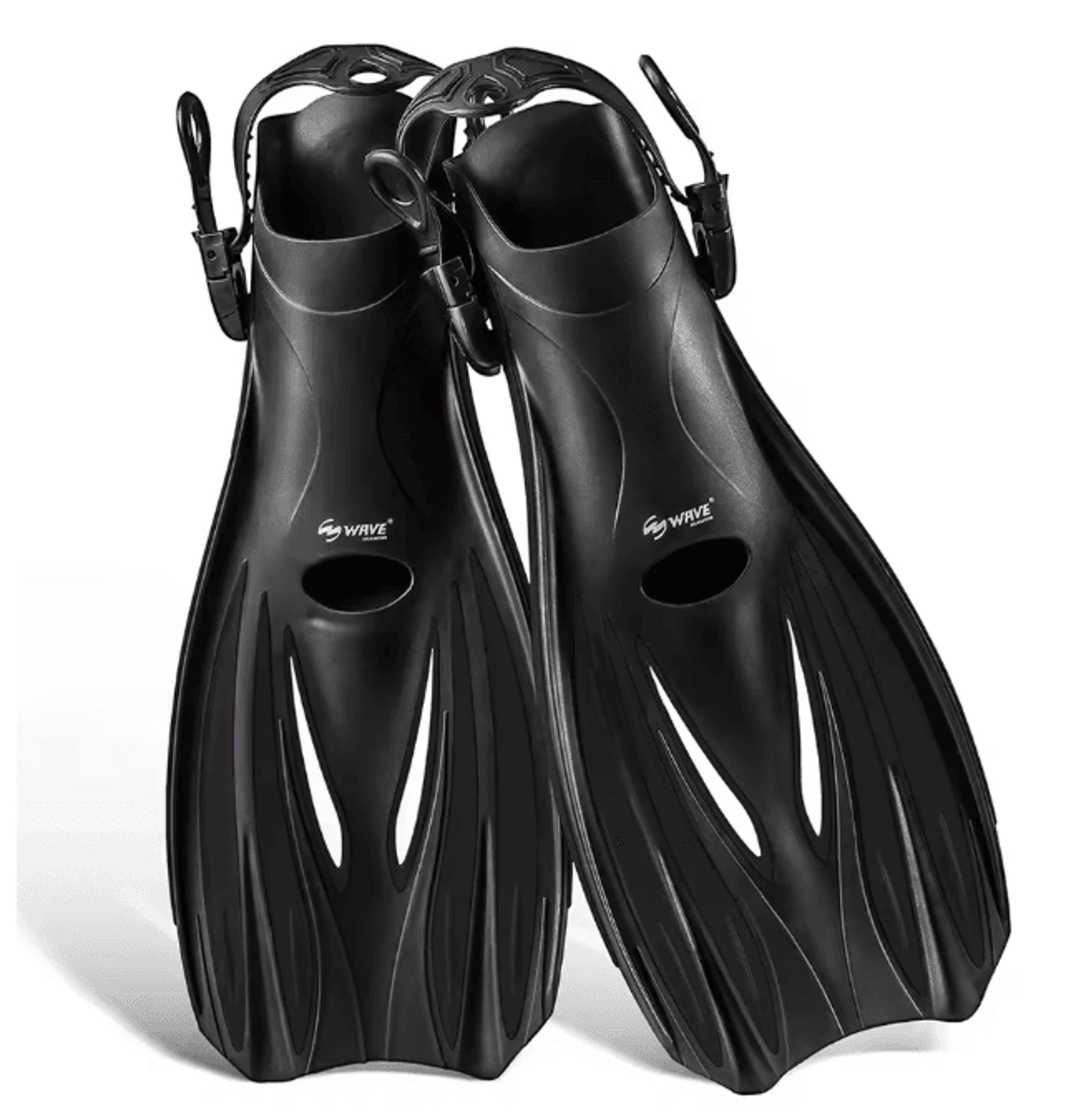 Adjustable Short Swimming Fins Open Heel Snorkeling And Dive Training Flippers 5