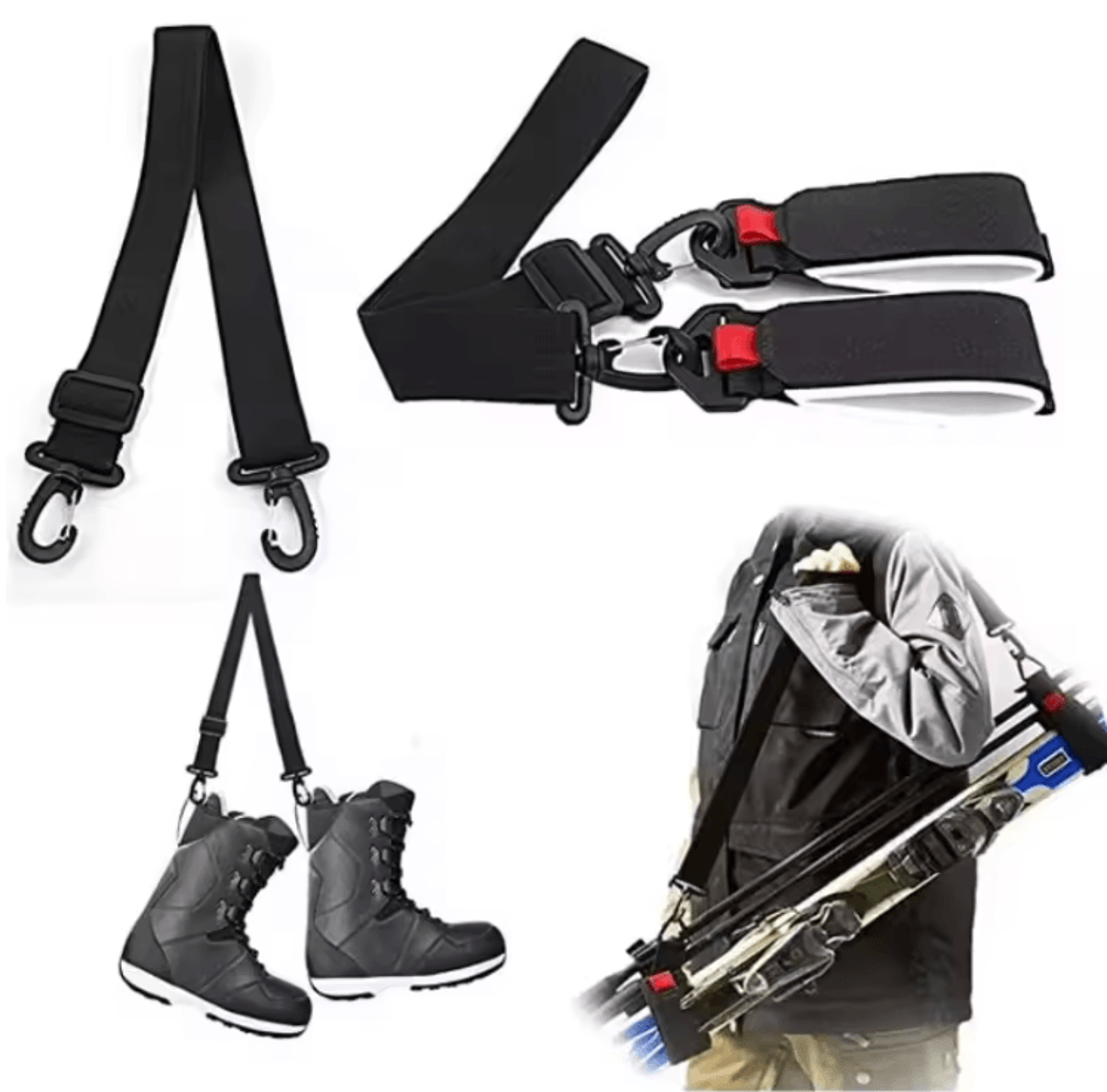 Adjustable Ski Shoulder Carry Strap For Skis Snowboard And Boots 0