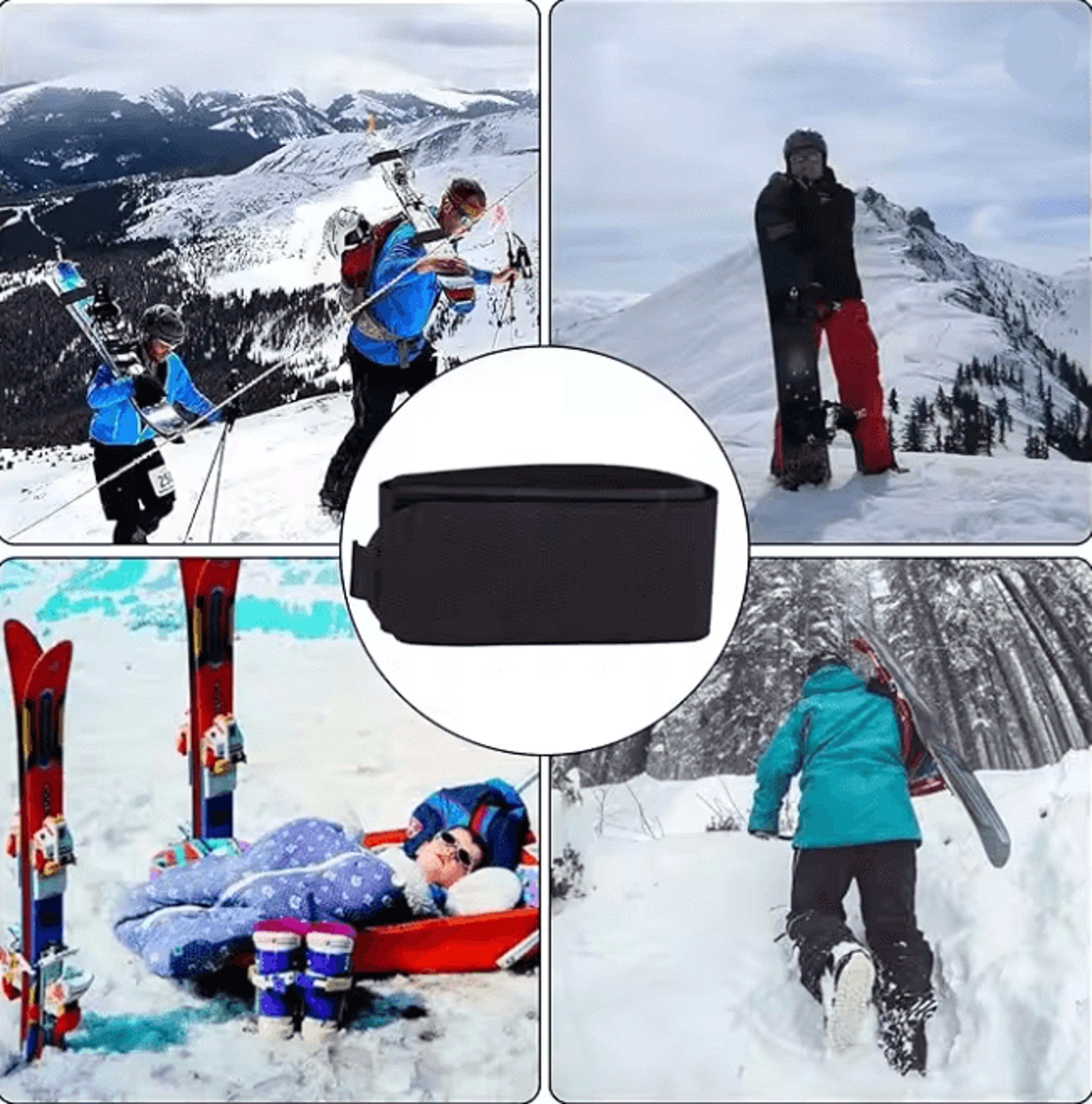 Adjustable Ski Fastener Straps With Protective Pads For Carrying Skis 1