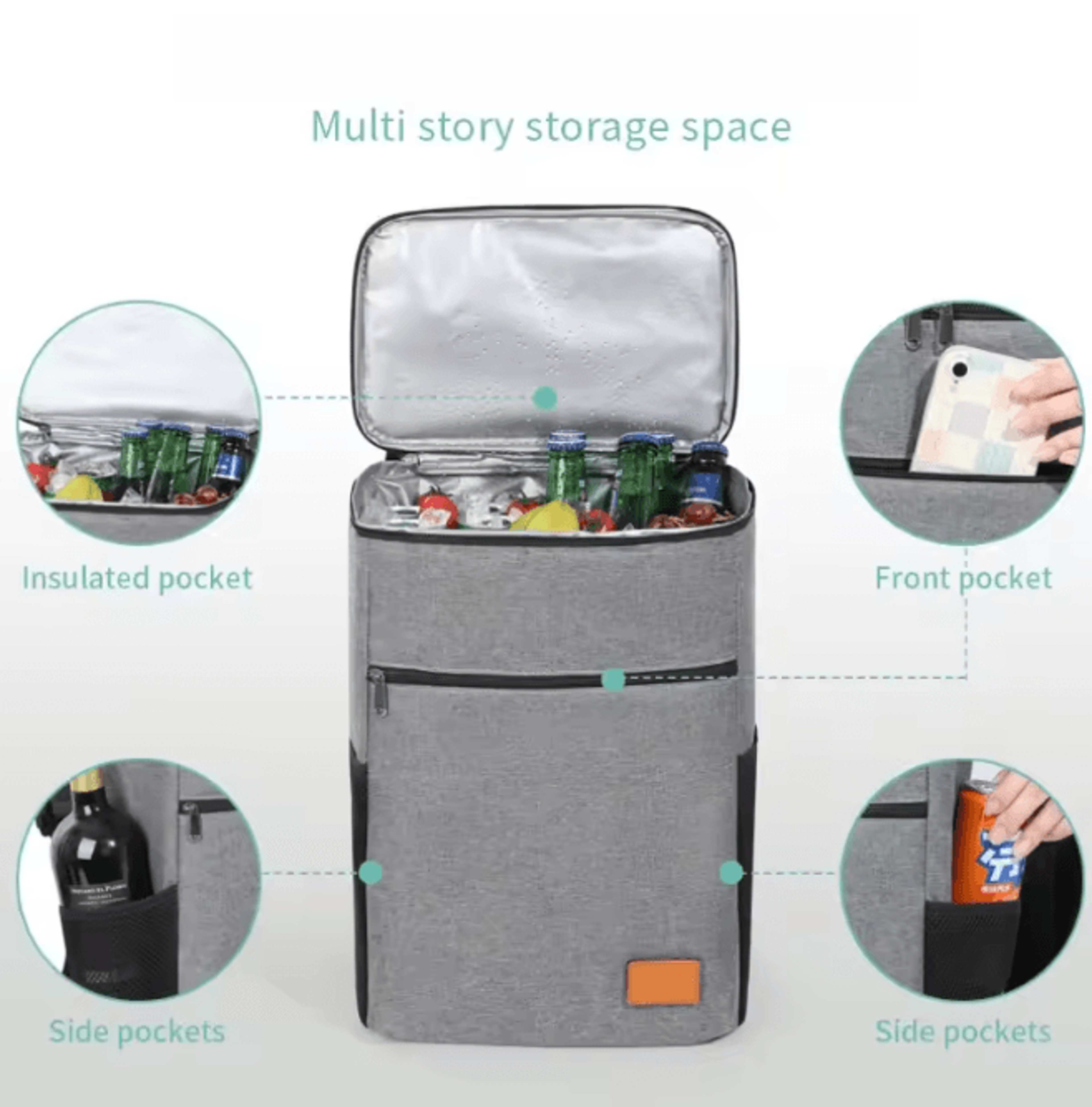26L Insulated Cooler Backpack Leakproof Thermal Picnic Bag 1