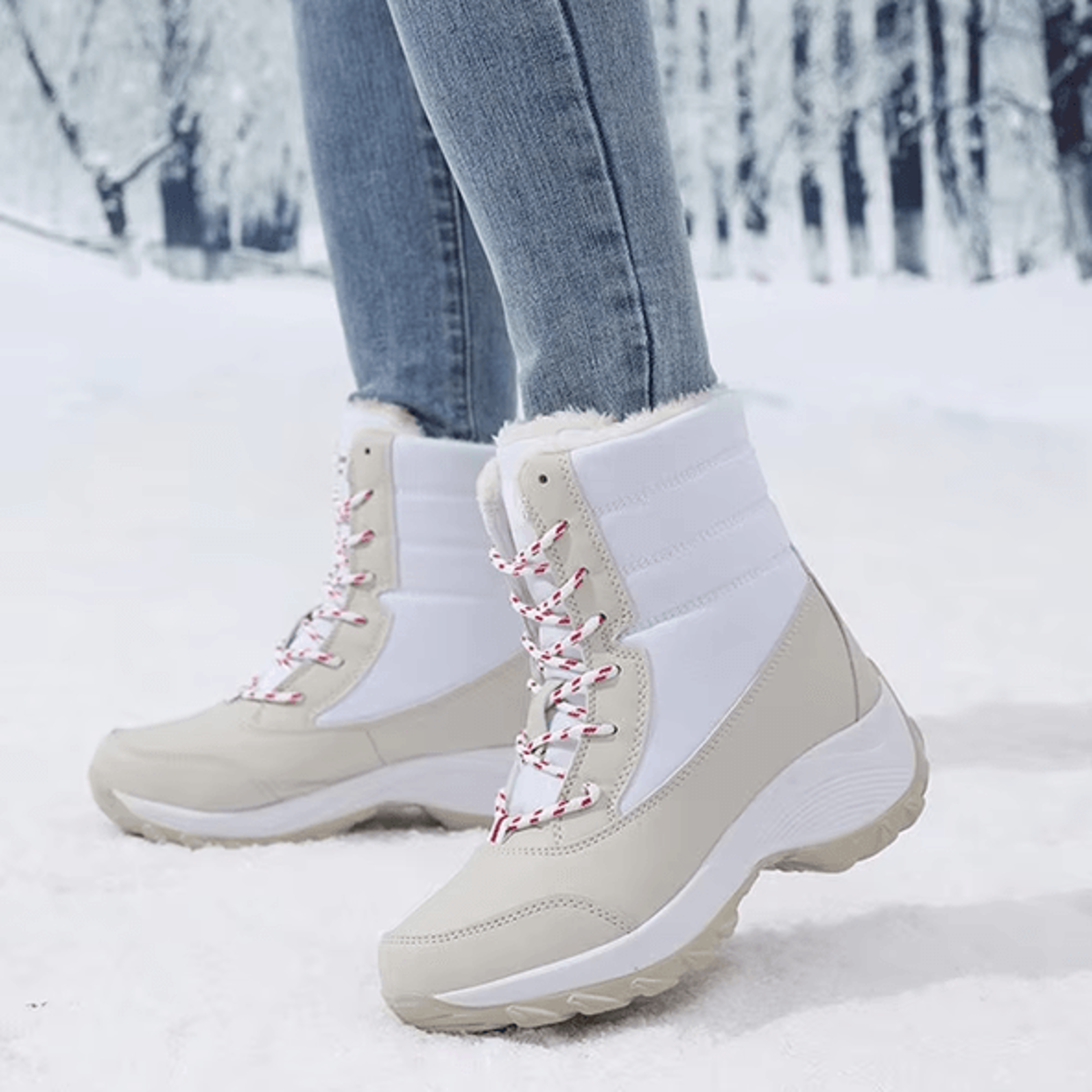 FrostStep Waterproof Womens Winter Platform Boots With Warm Fur Lining 4