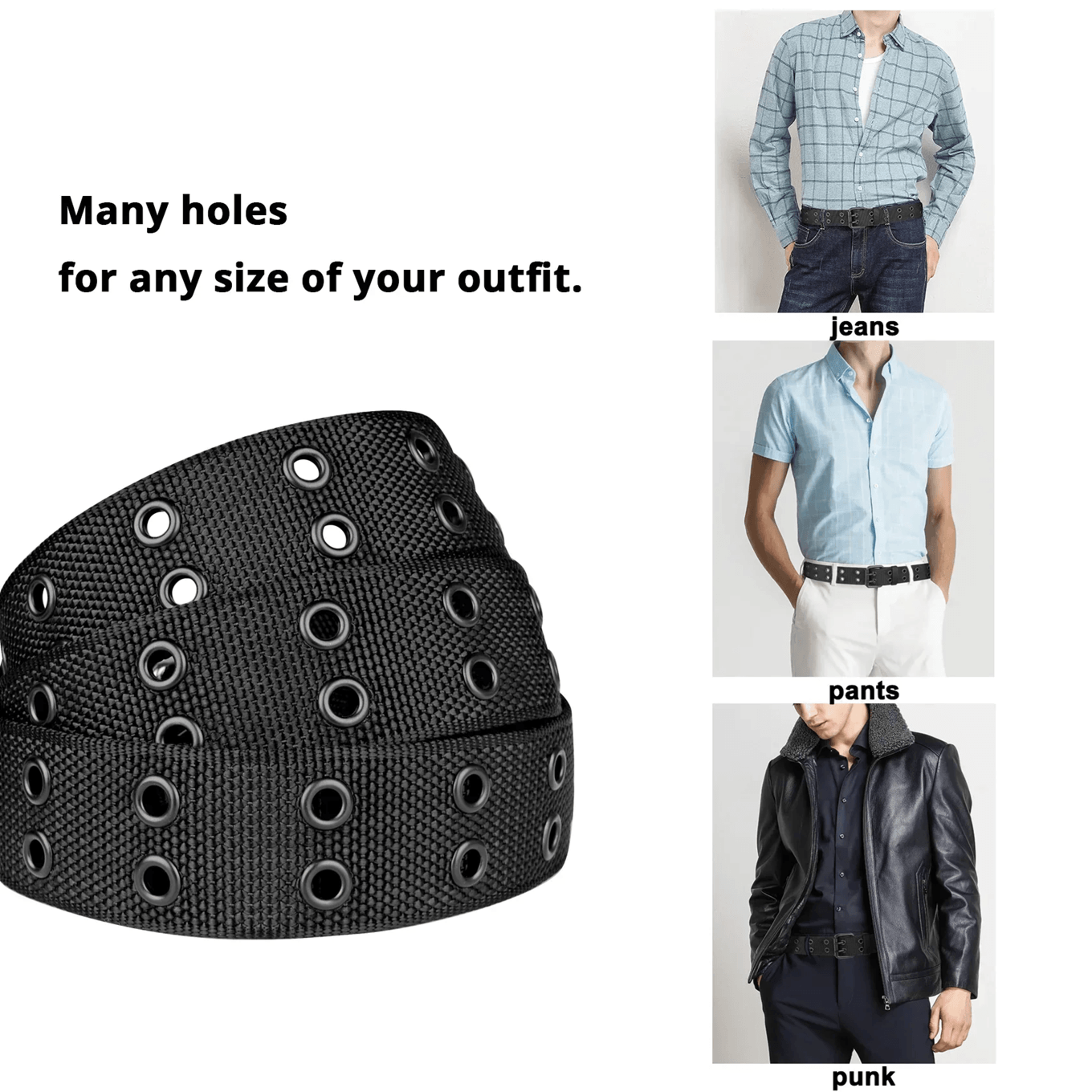 Mens Breathable Nylon Belt Lightweight Pin Buckle Outdoor Casual 2