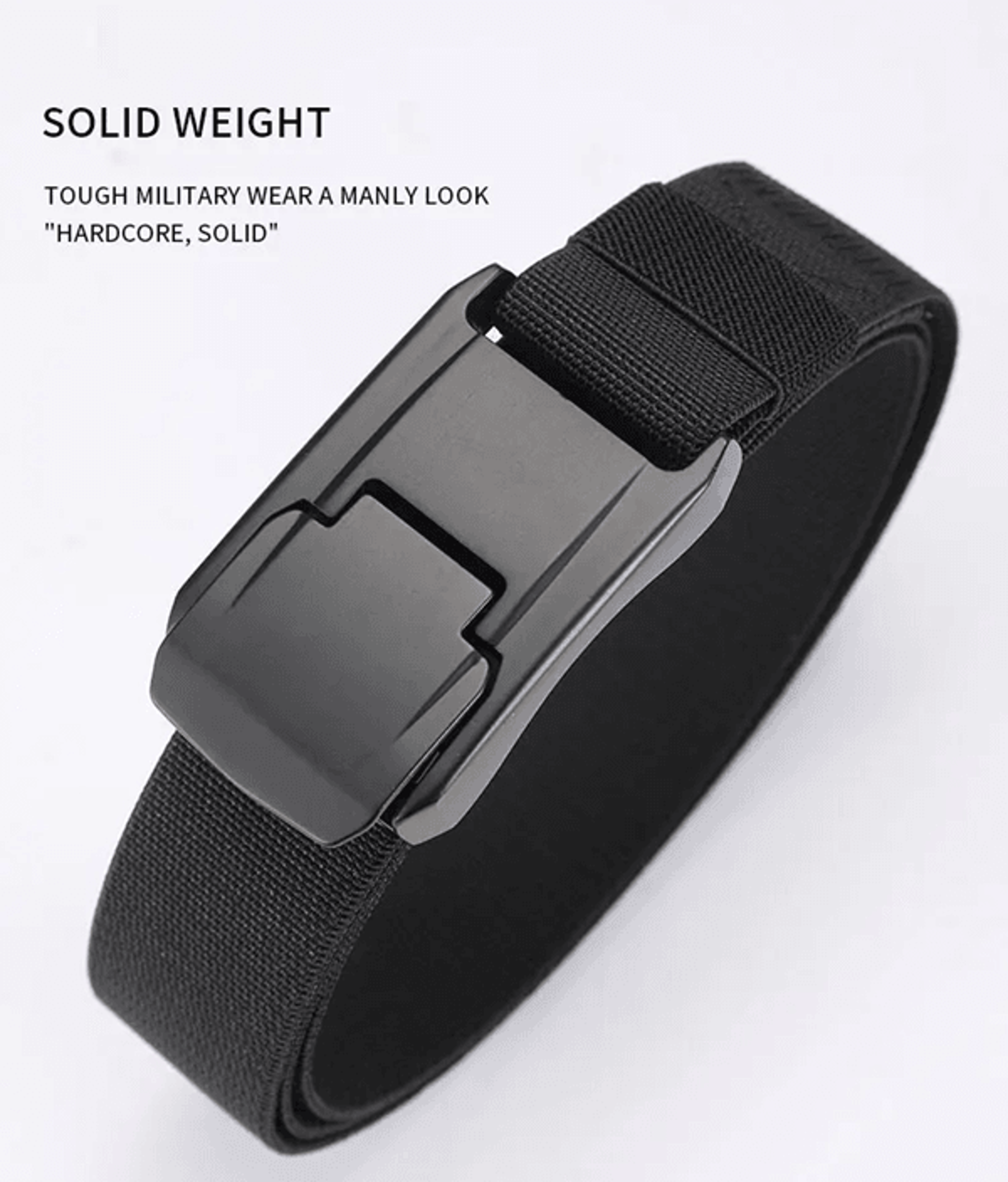 Unisex Stretch Nylon Work Belt Quick Release Buckle 2