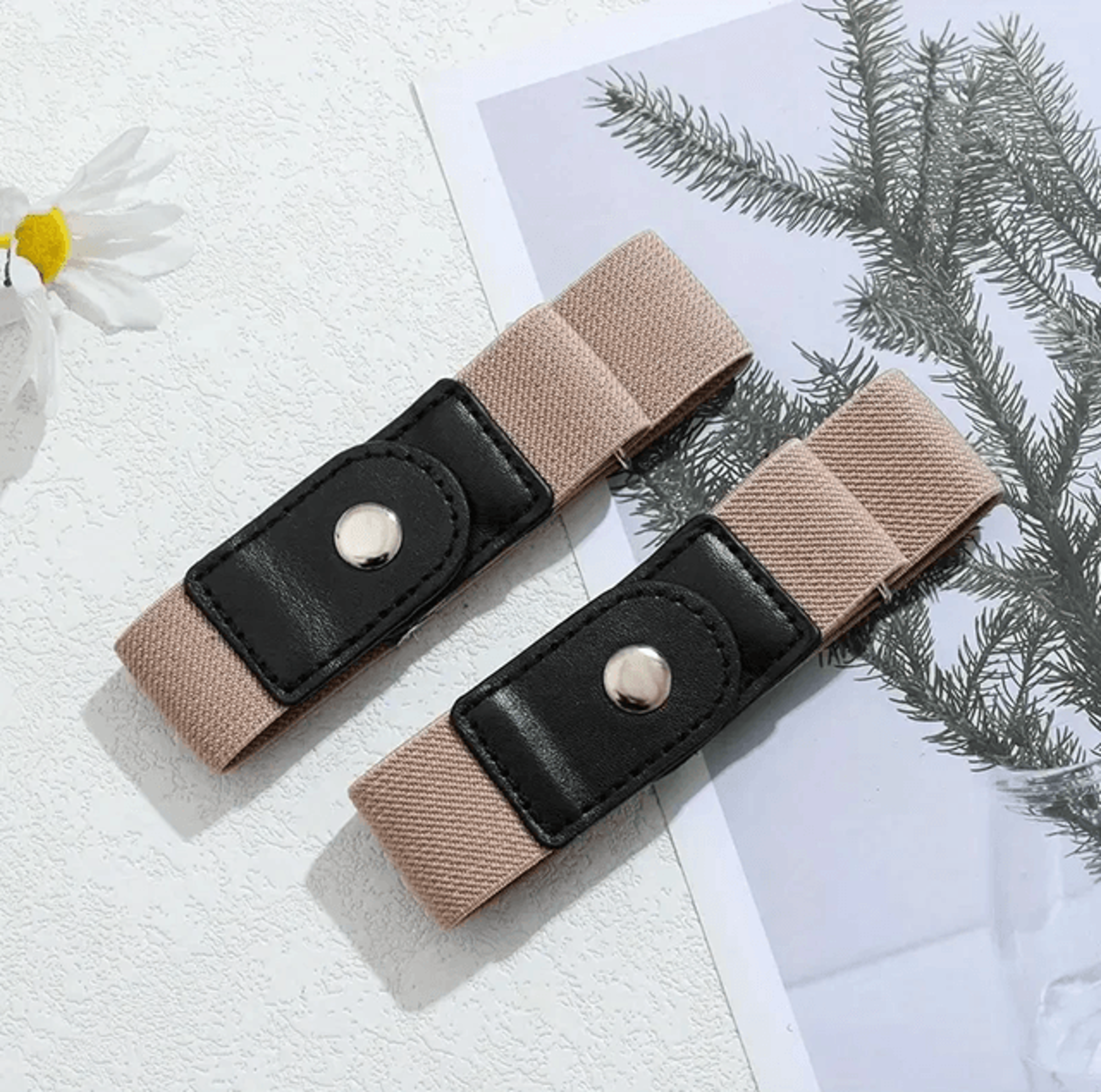 Unisex No Buckle Elastic Stretch Belt Set Adjustable Invisible Fit 8