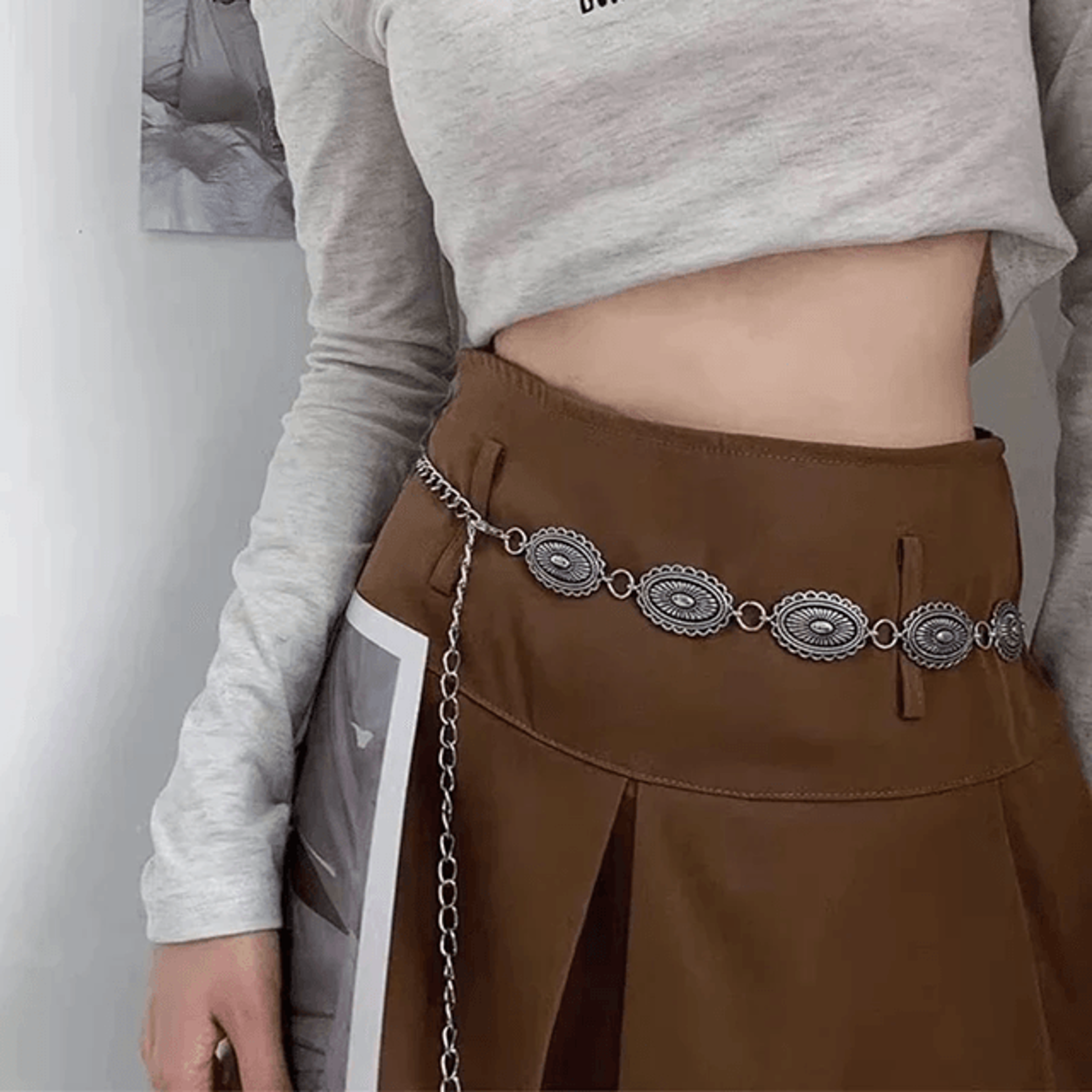 bohemian ethnic metal waist chain belt for dresses