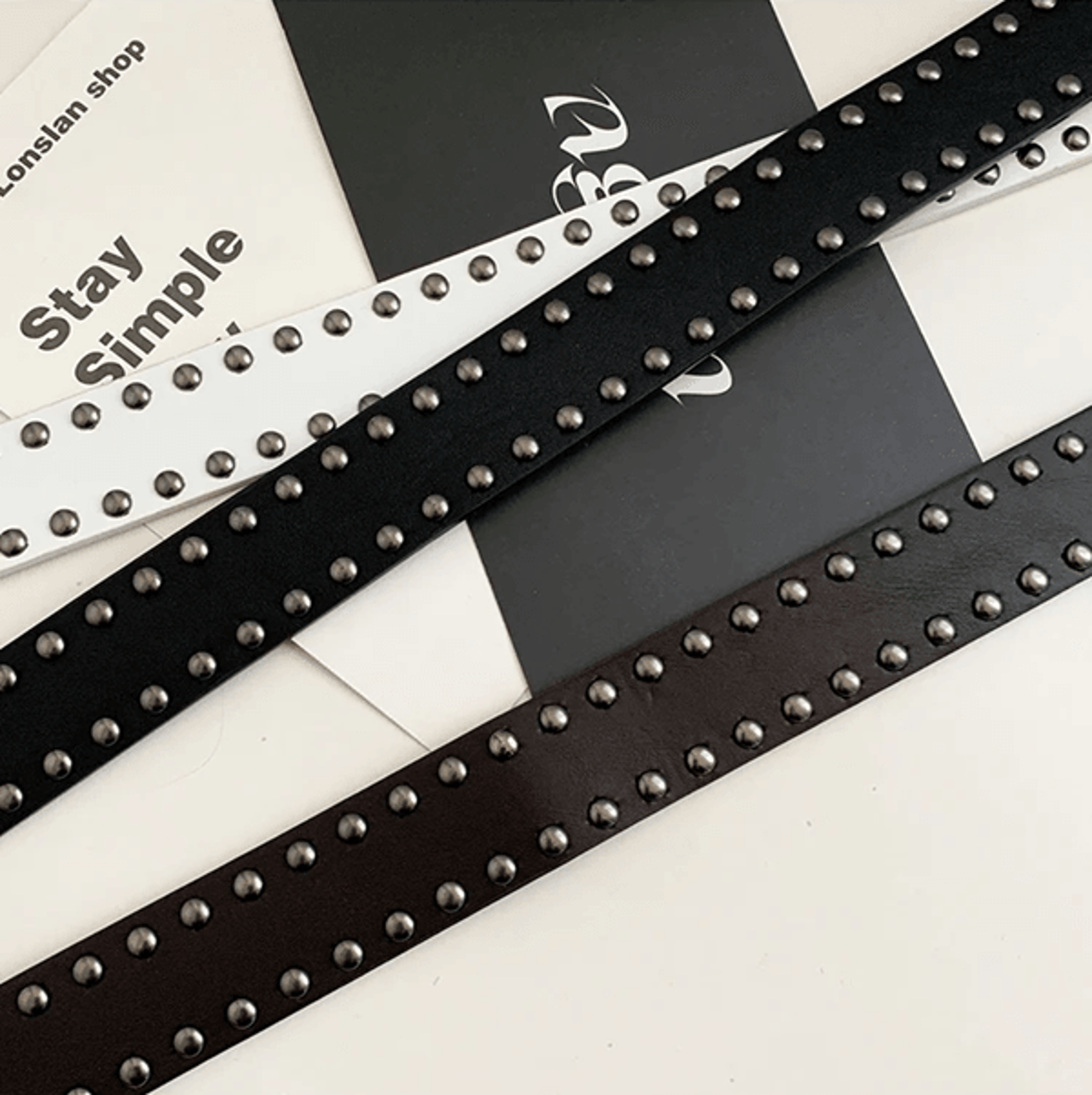 Womens Black Rivet Jeans Belt Fashion Personality Style 2