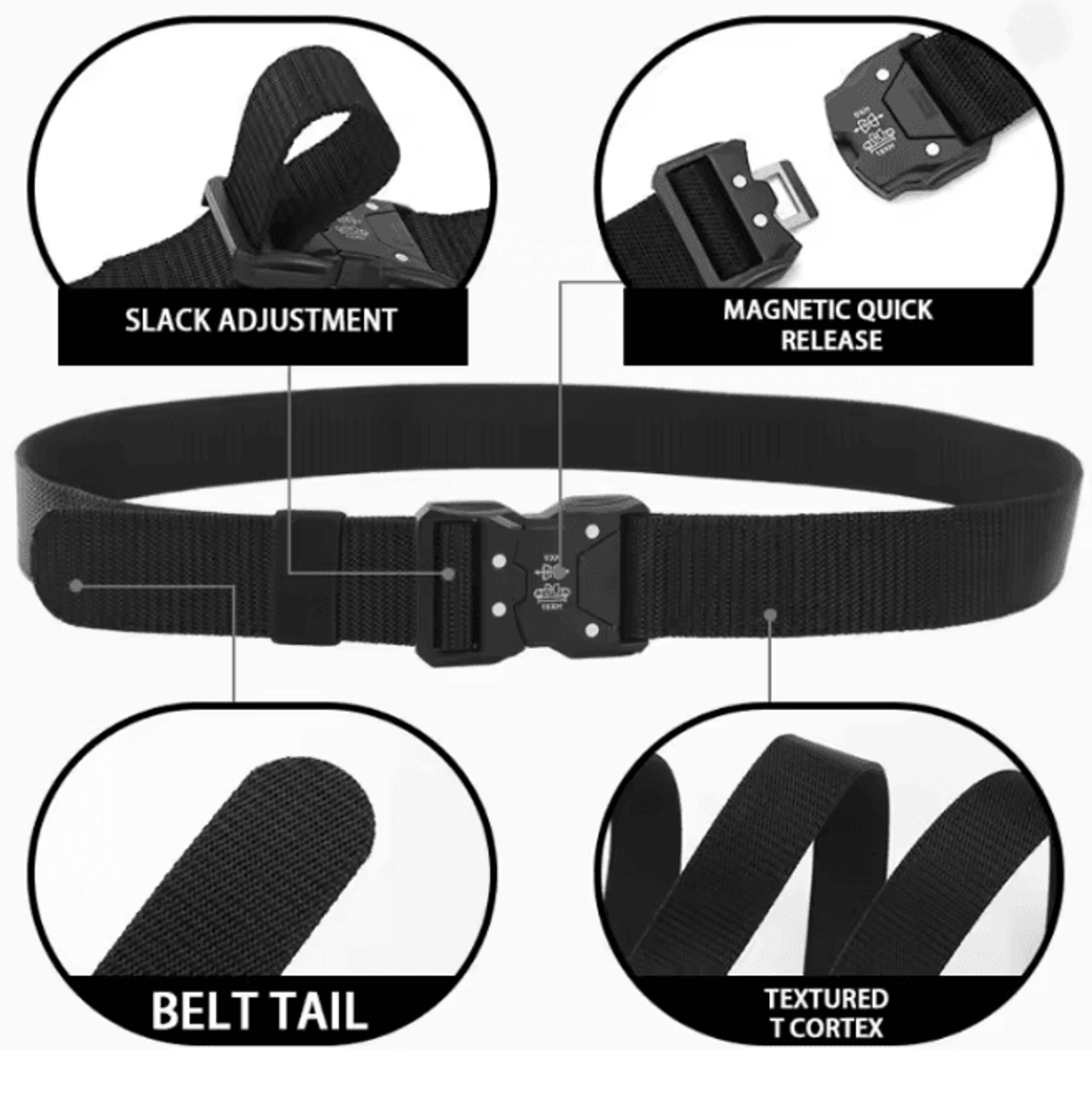Mens Tactical Belt Adjustable Durable Outdoor Work And Sports Belt 3