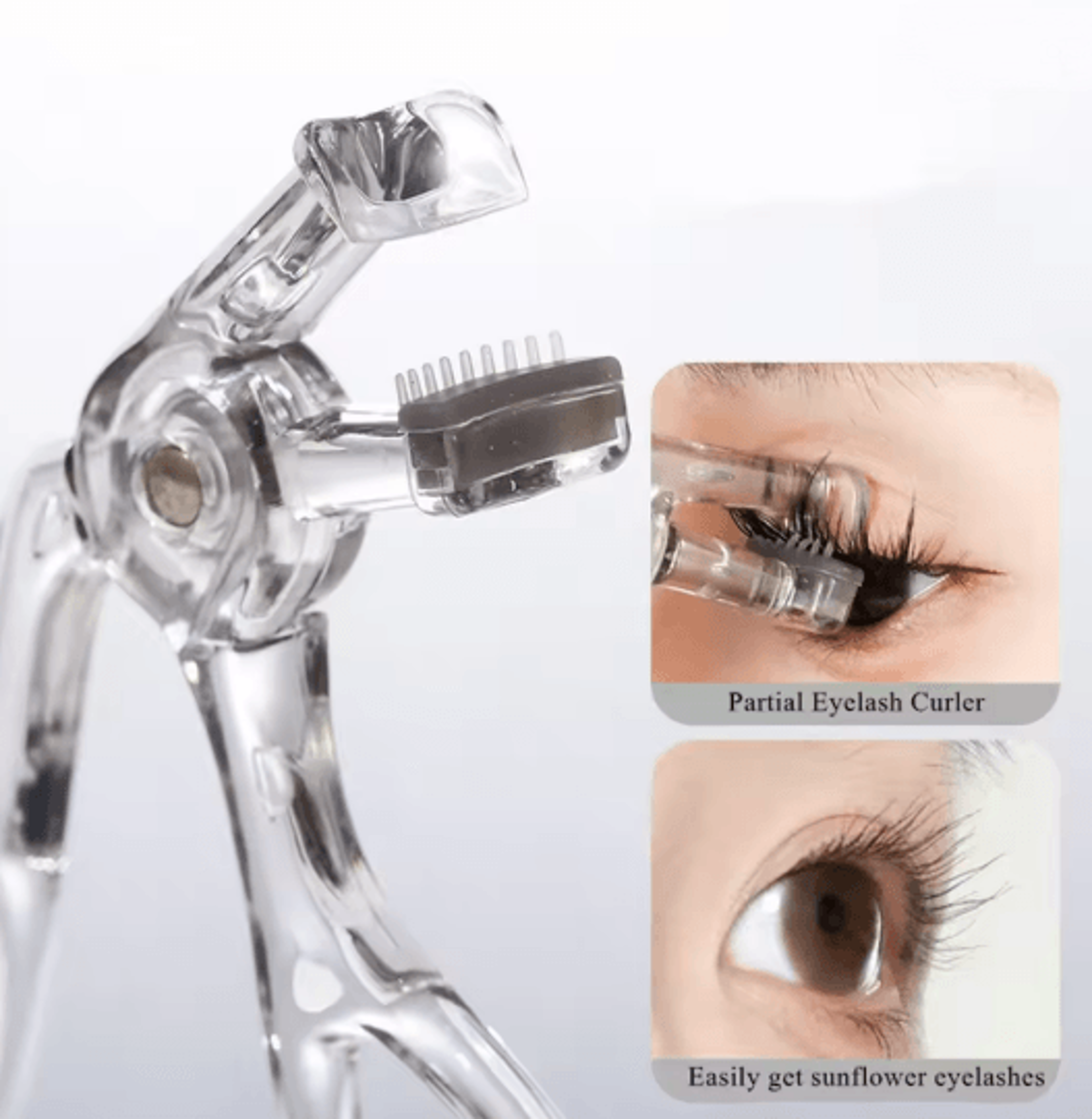 Wide Angle Partial Eyelash Curler Portable One Clip Lash Styling Tool 2