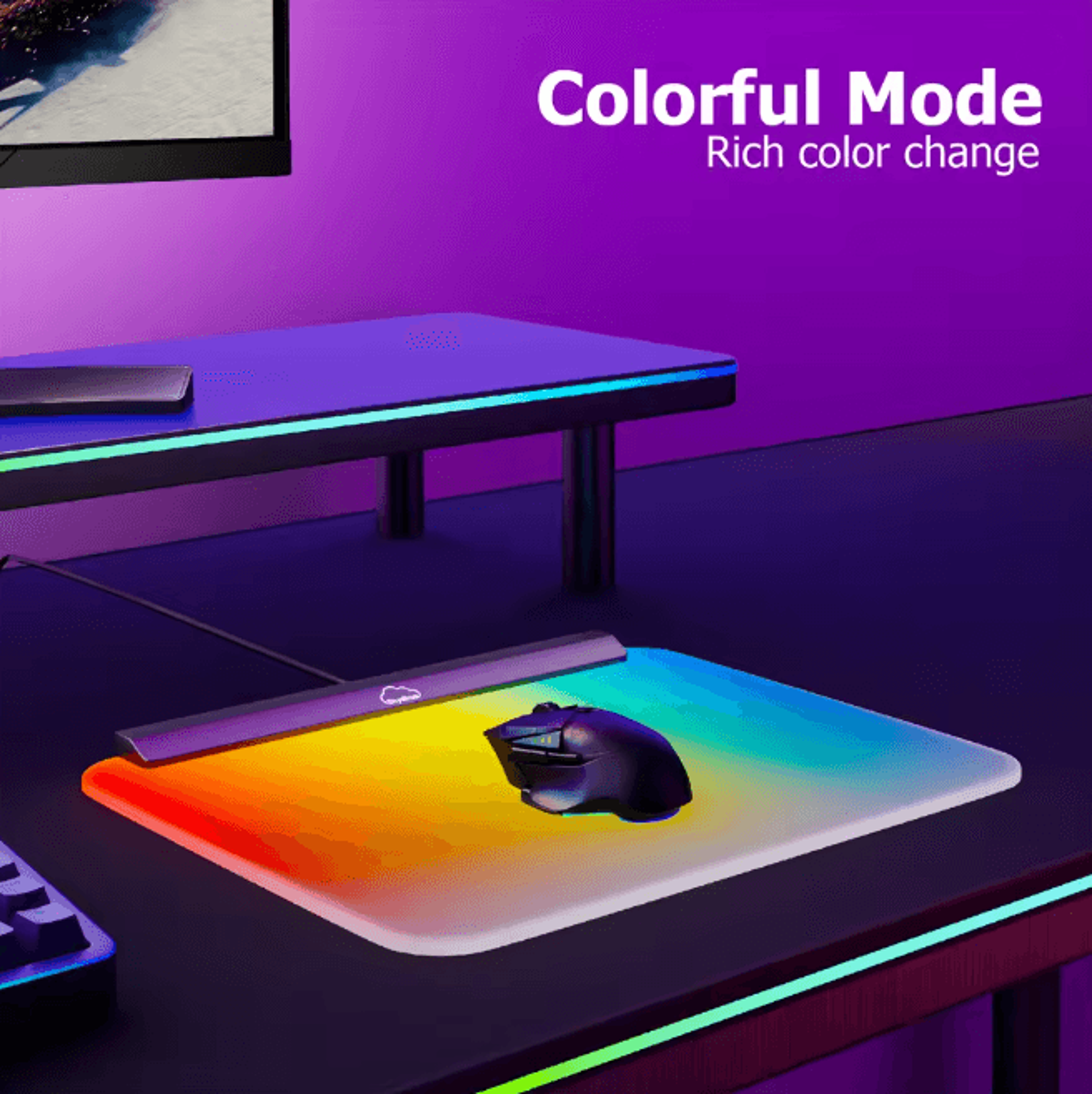 Smart RGB Mouse Pad With LED Ambient Backlight Color Sync Design 0