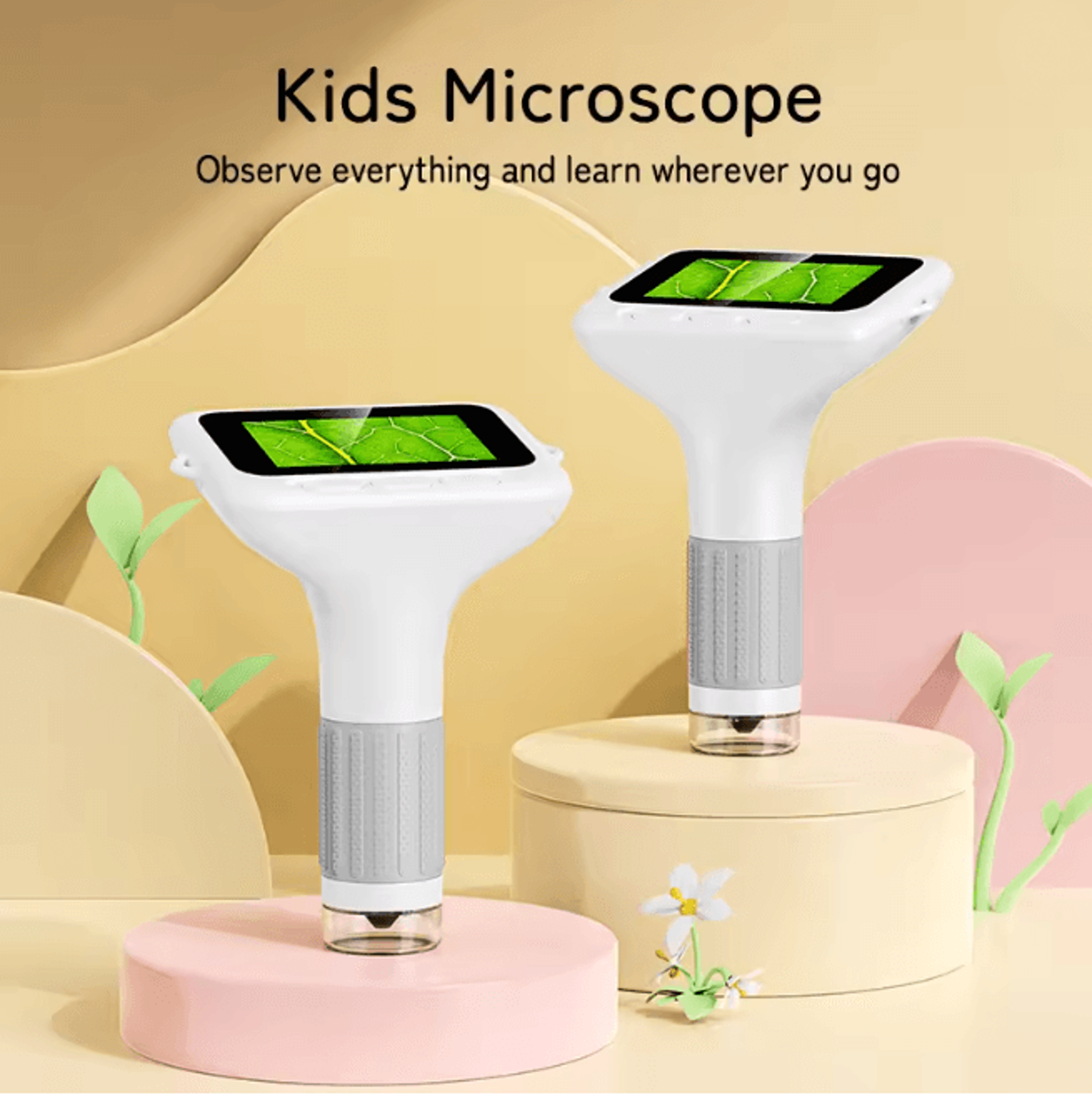 Kids Digital Microscope With LCD Screen Eye Protection Educational Science Toy 0