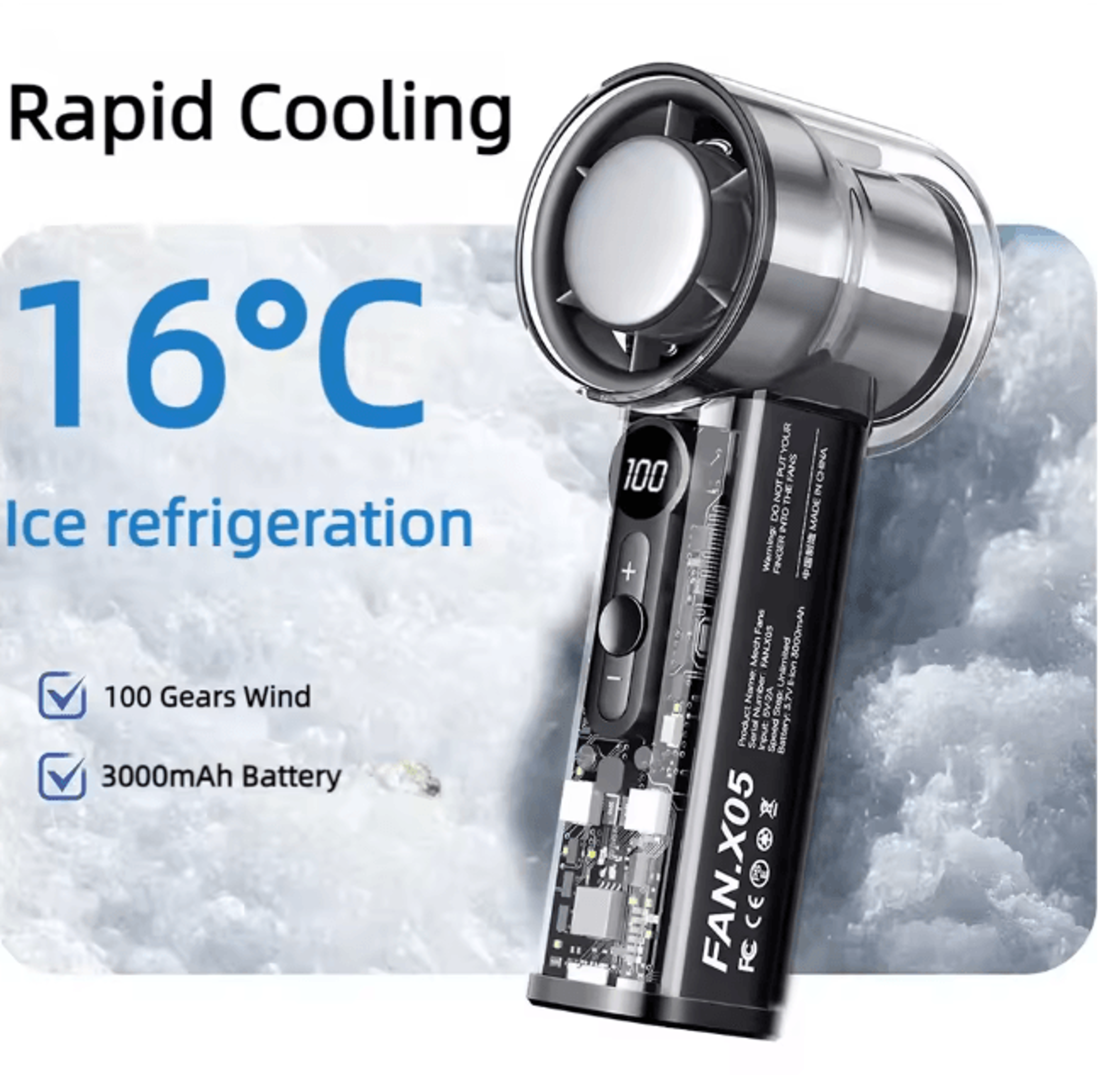 Portable Handheld Cooling Fan Rechargeable High Speed Mini Fan 0