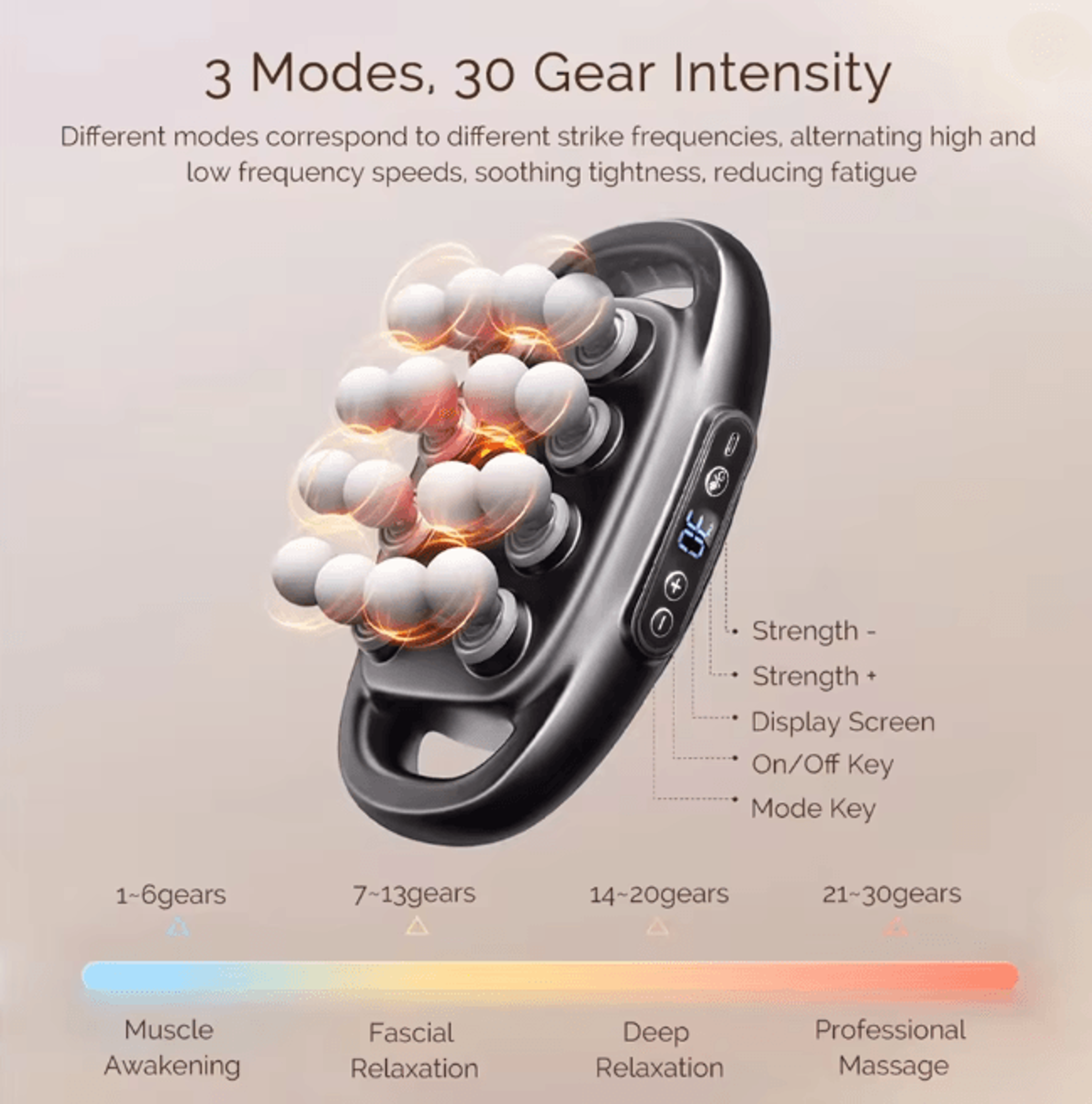 Deep Tissue Massage Gun Electric Muscle Massager With 16 Heads 4