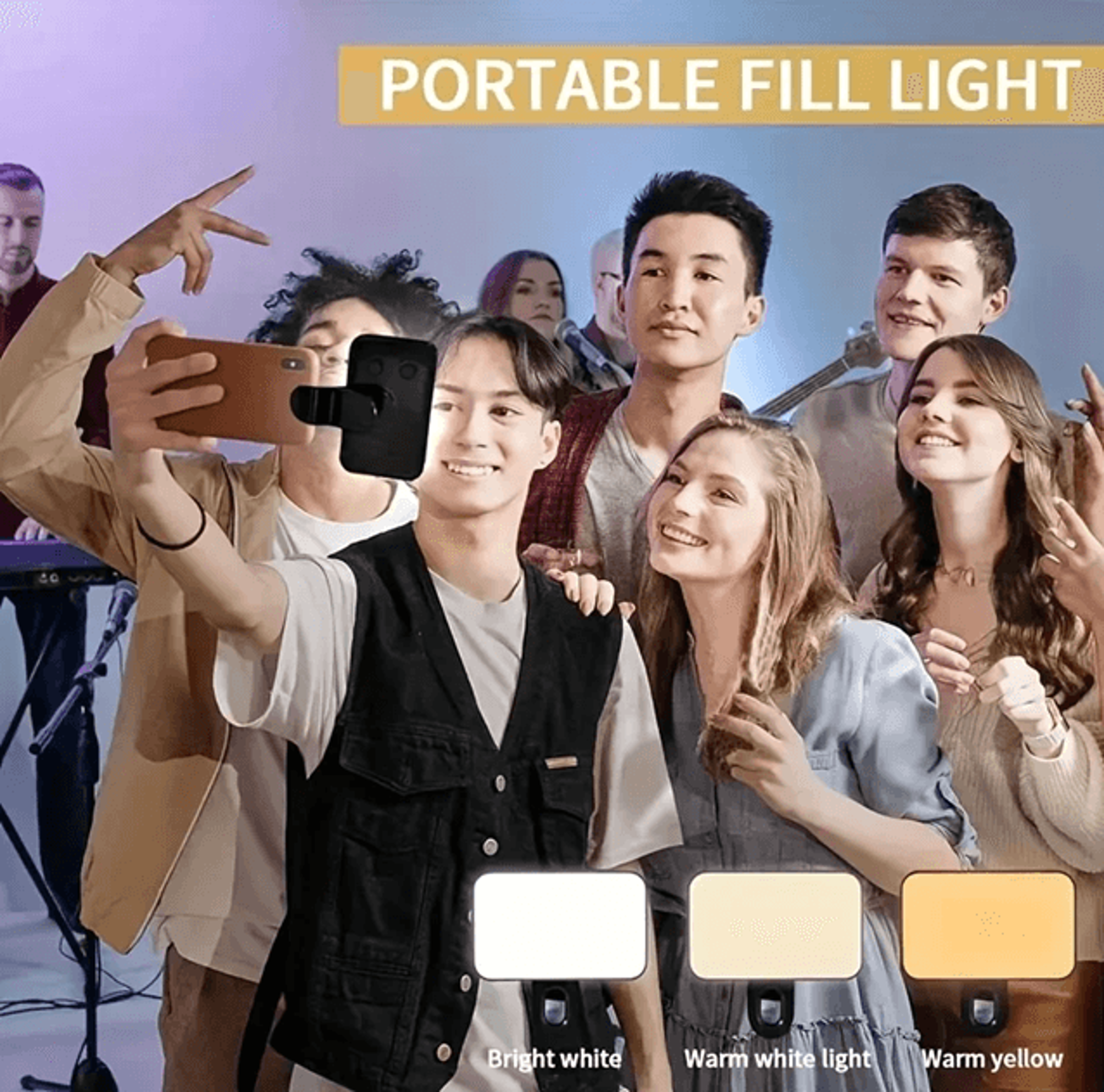 Mini Selfie Fill Light Clip On LED Ring Light With Adjustable Brightness 2