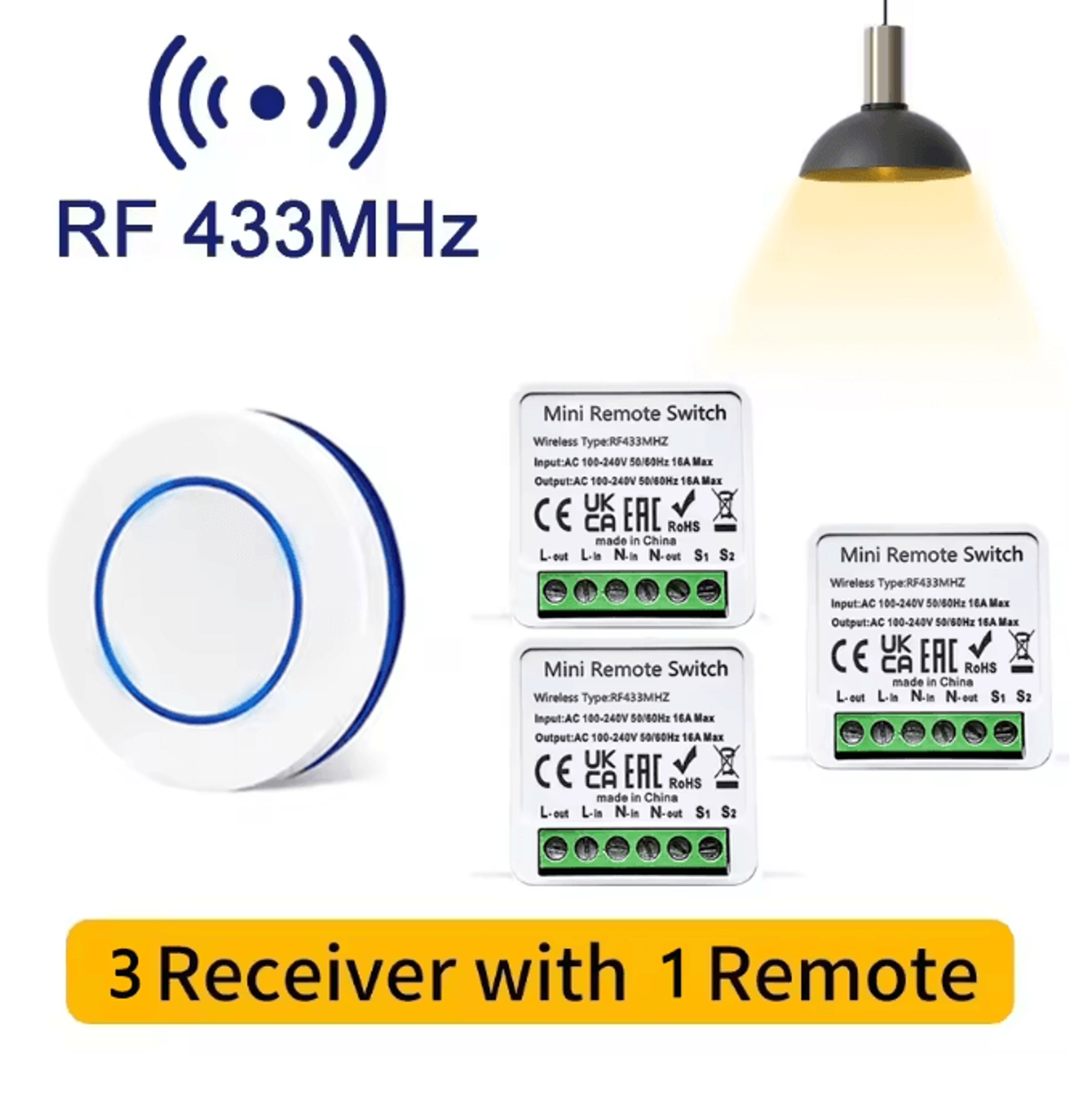 Wireless Remote Light Switch 433MHz Smart Control Module For Home DIY 7