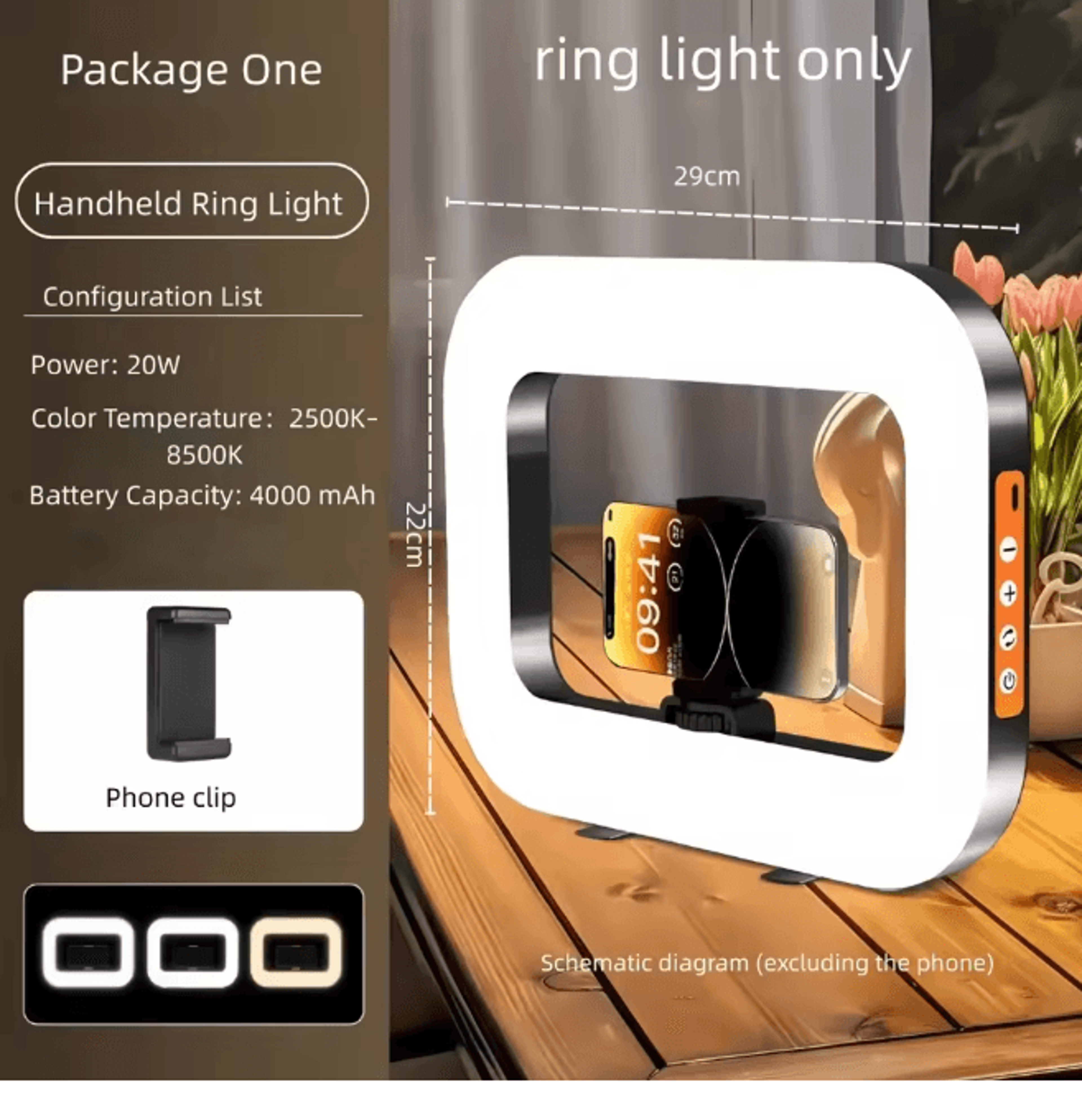 Portable LED Ring Fill Light USB Rechargeable Selfie Light For Phone And Makeup 4