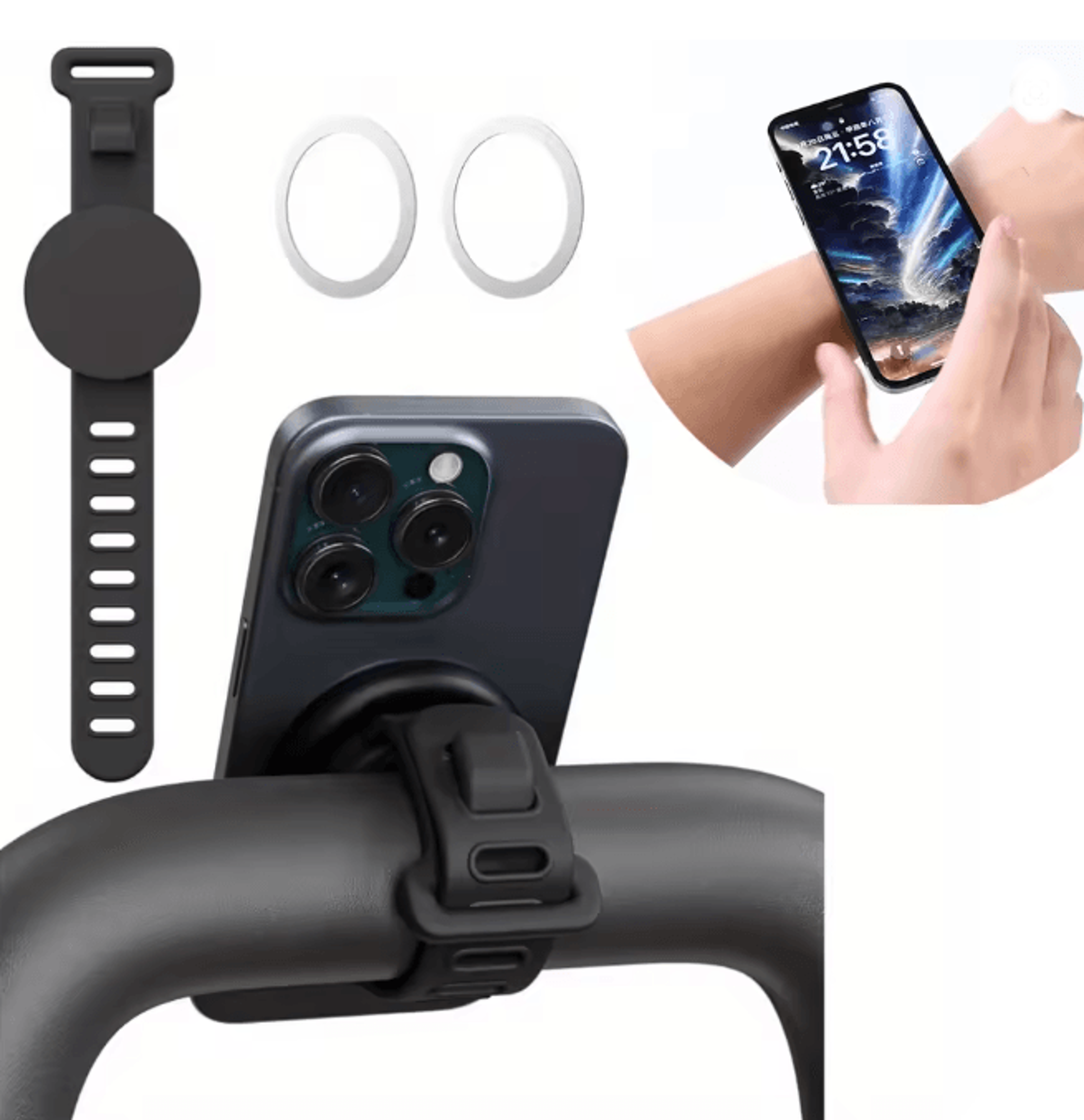 Magnetic MagSafe Phone Mount Adjustable Bar Holder For Gym And Fitness 0