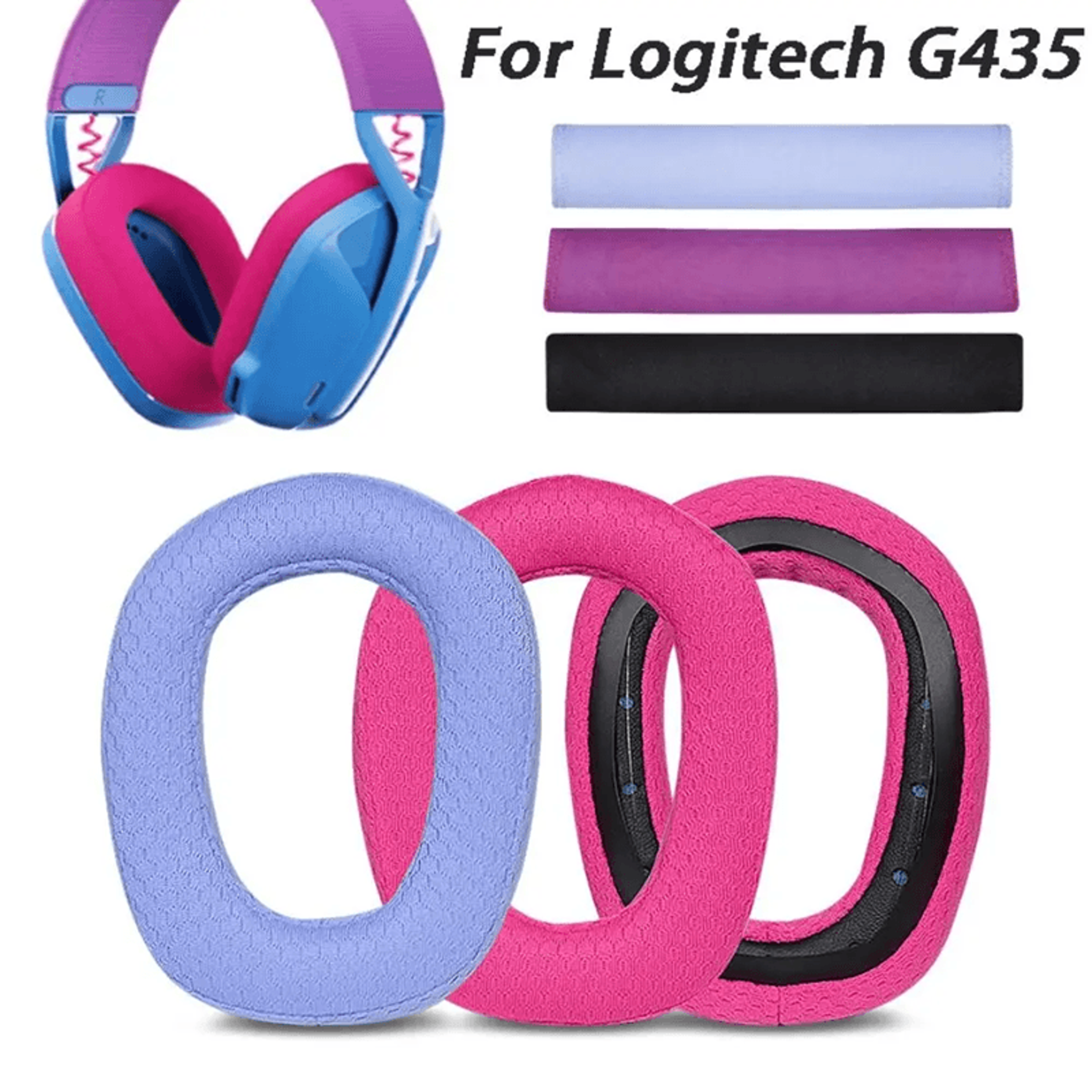 Replacement Memory Foam Ear Cushions And Headband For Logitech G435 Headphones 0