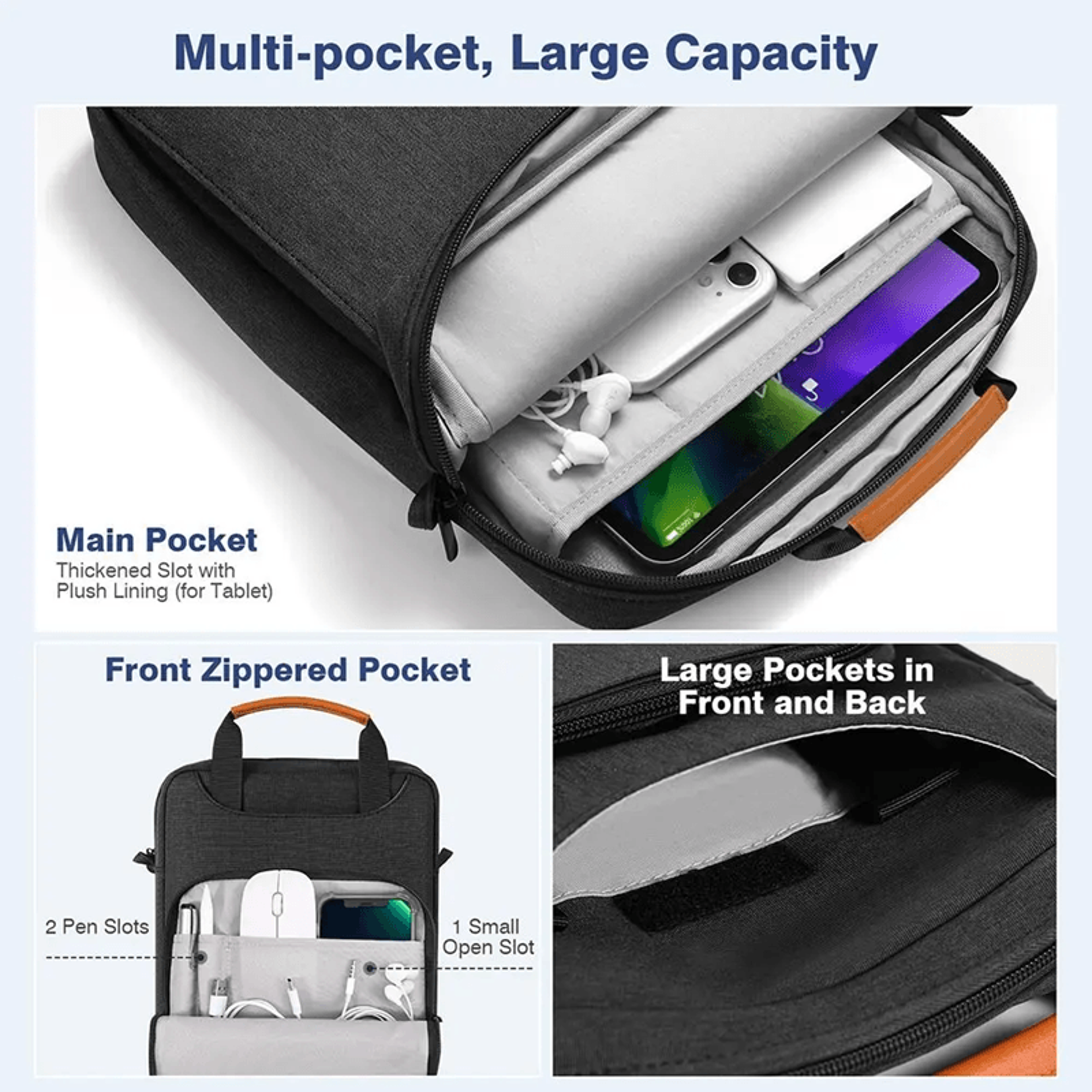 Crossbody Tablet Bag Shoulder Messenger Case For IPad And Galaxy Tab 0