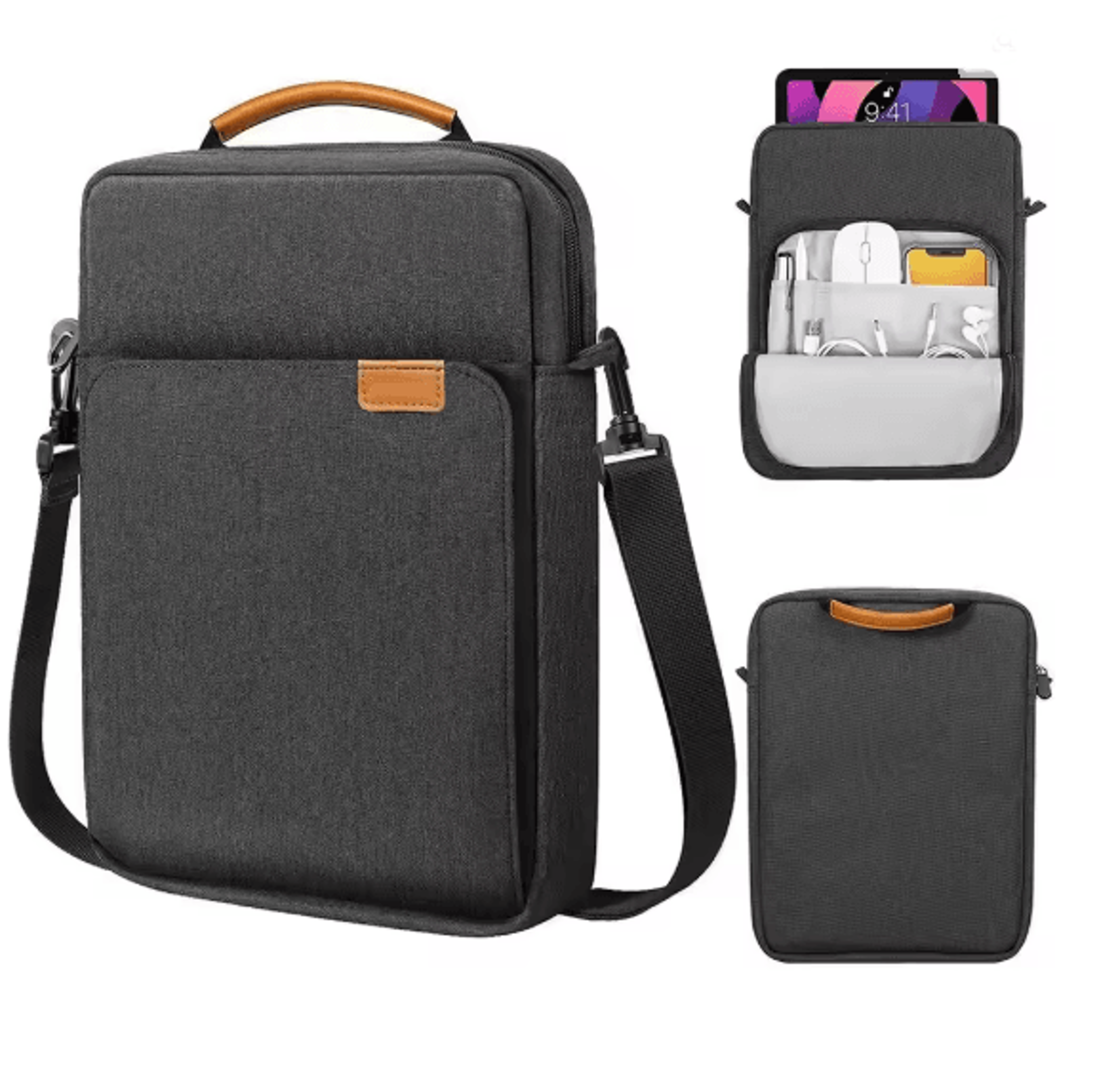 Crossbody Tablet Bag Shoulder Messenger Case For IPad And Galaxy Tab 4