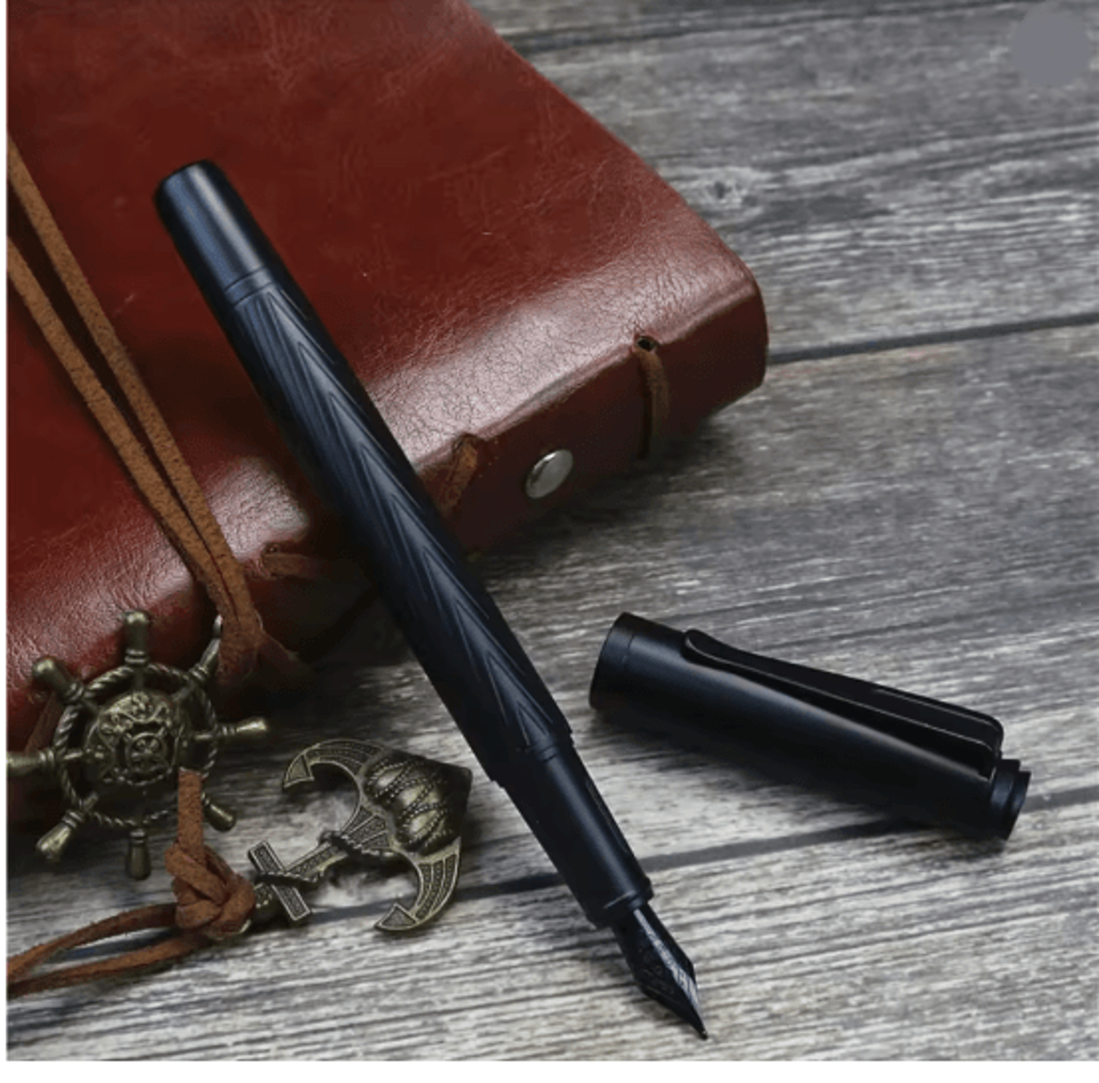 titanium nib metal fountain pen smooth refillable writing pen