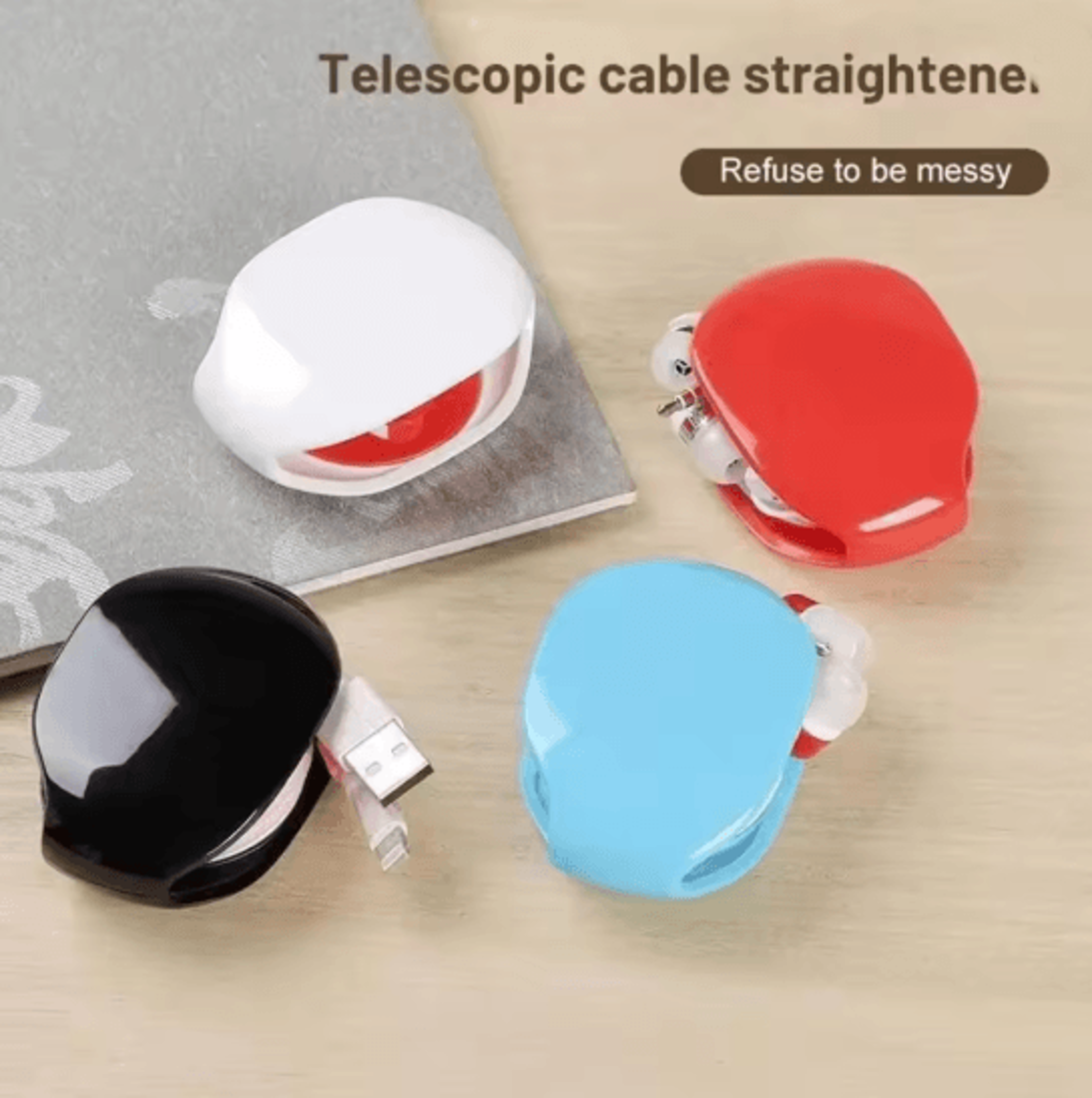 Automatic Retractable Earphone Cable Organizer Desktop Cord Winder 0