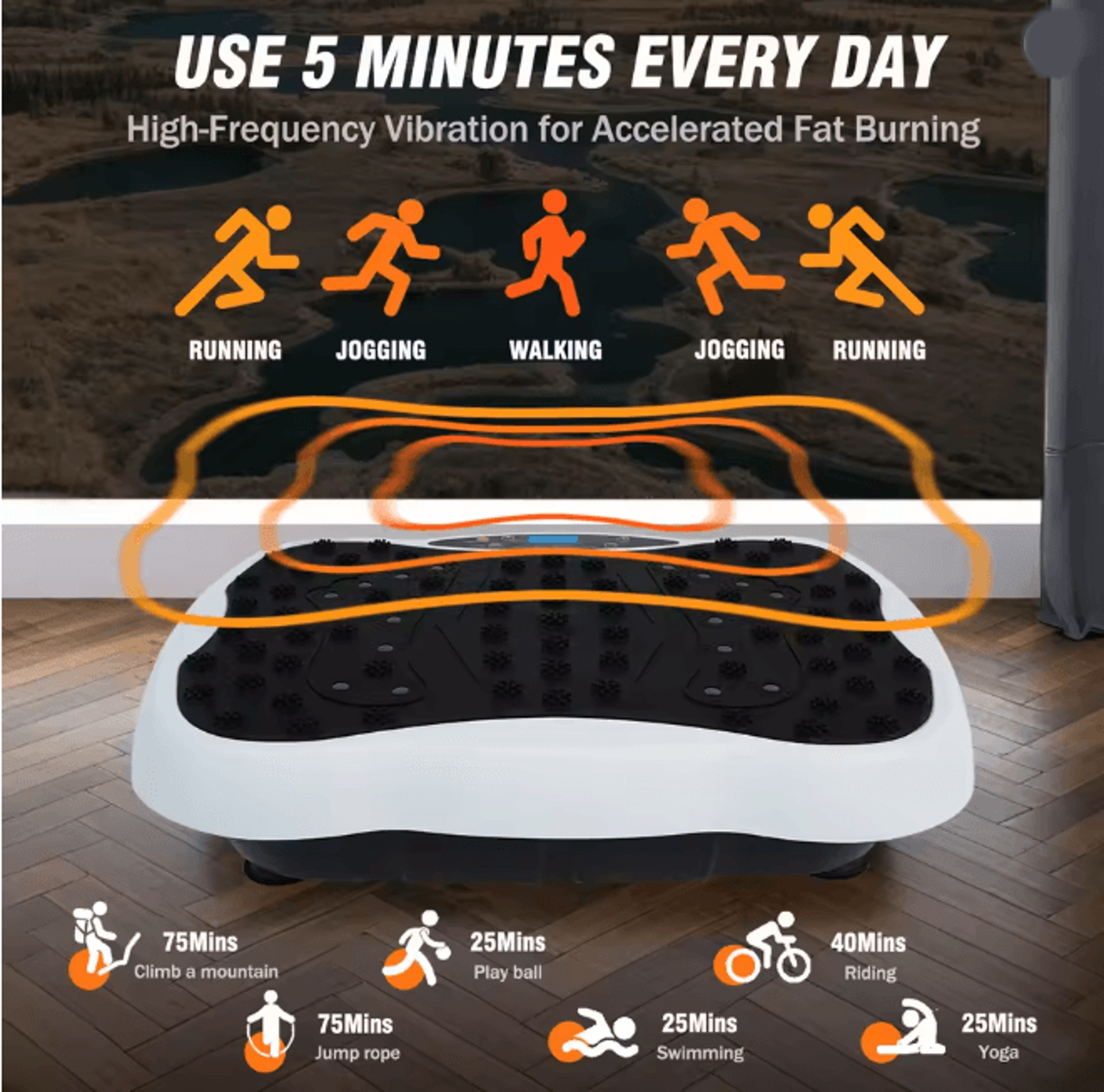 Full Body Vibration Plate Exercise Machine With Resistance Bands And Remote 1